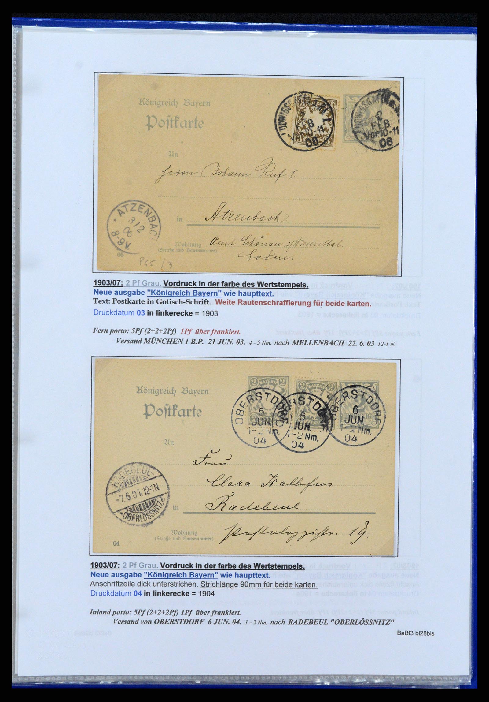 37097 171 - Postzegelverzameling 37097 Beieren postwaardestukken 1870-1920.