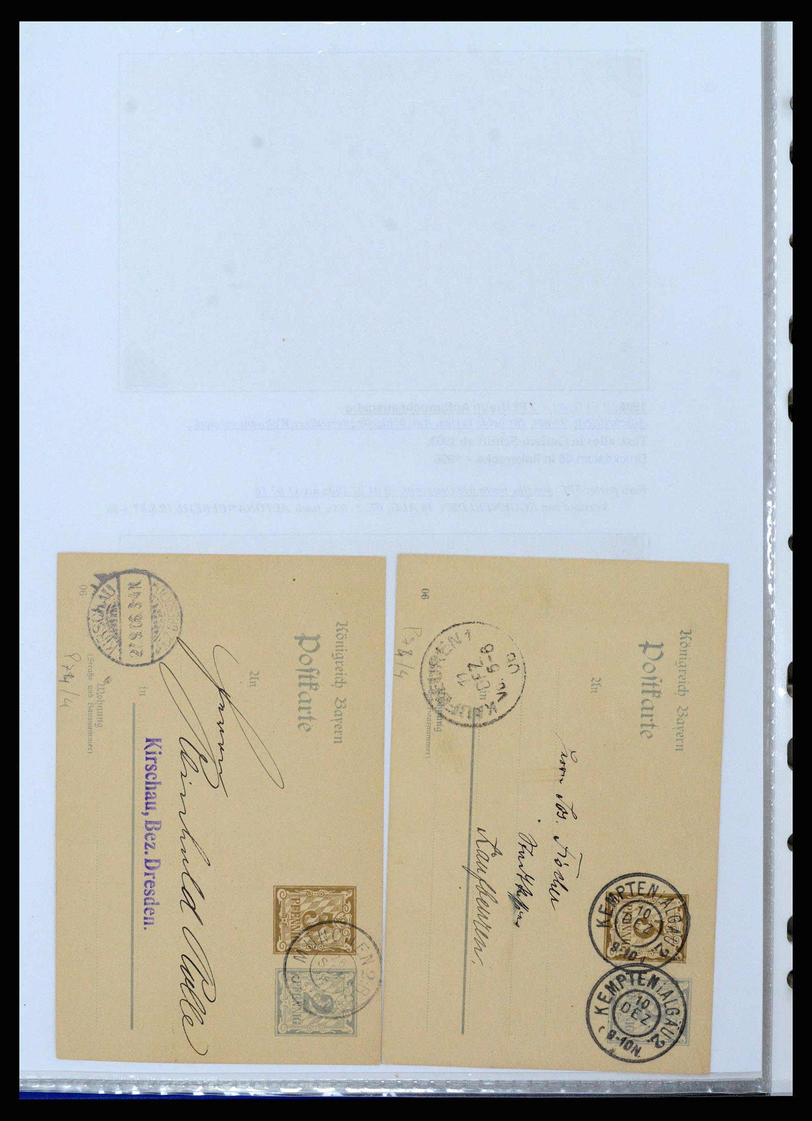 37097 175 - Postzegelverzameling 37097 Beieren postwaardestukken 1870-1920.