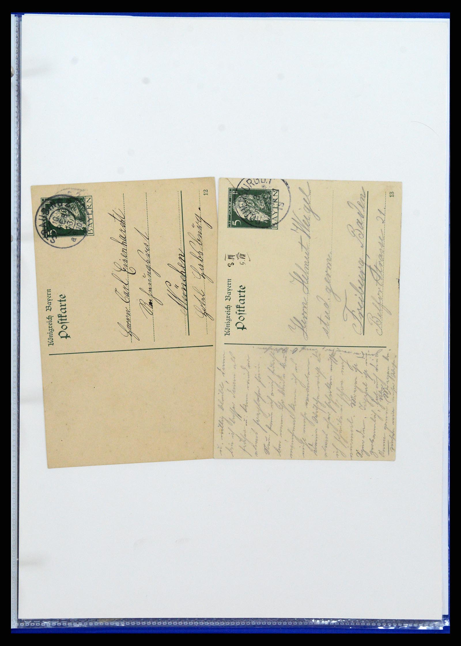 37097 179 - Postzegelverzameling 37097 Beieren postwaardestukken 1870-1920.