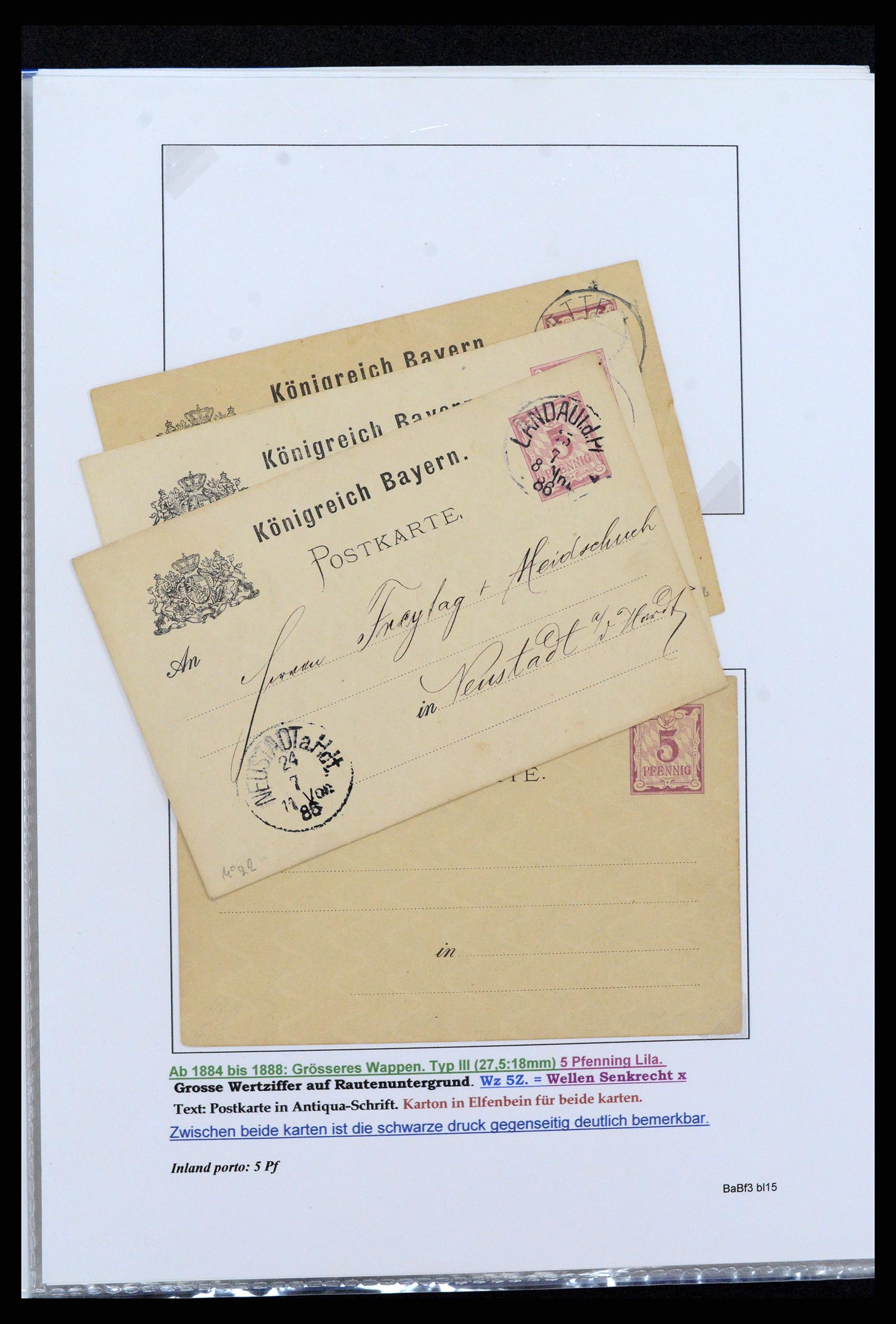 37097 191 - Postzegelverzameling 37097 Beieren postwaardestukken 1870-1920.