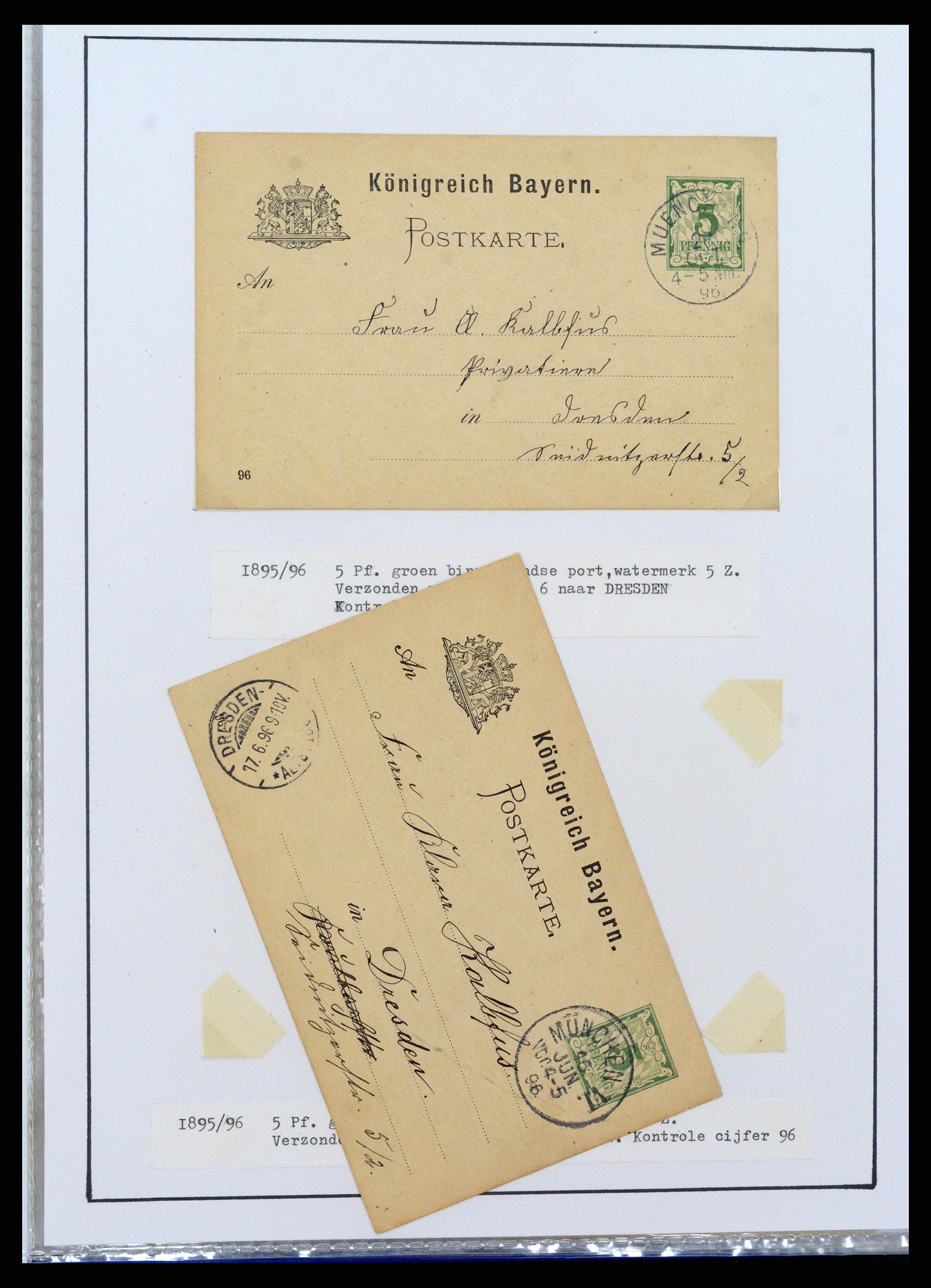 37097 200 - Postzegelverzameling 37097 Beieren postwaardestukken 1870-1920.