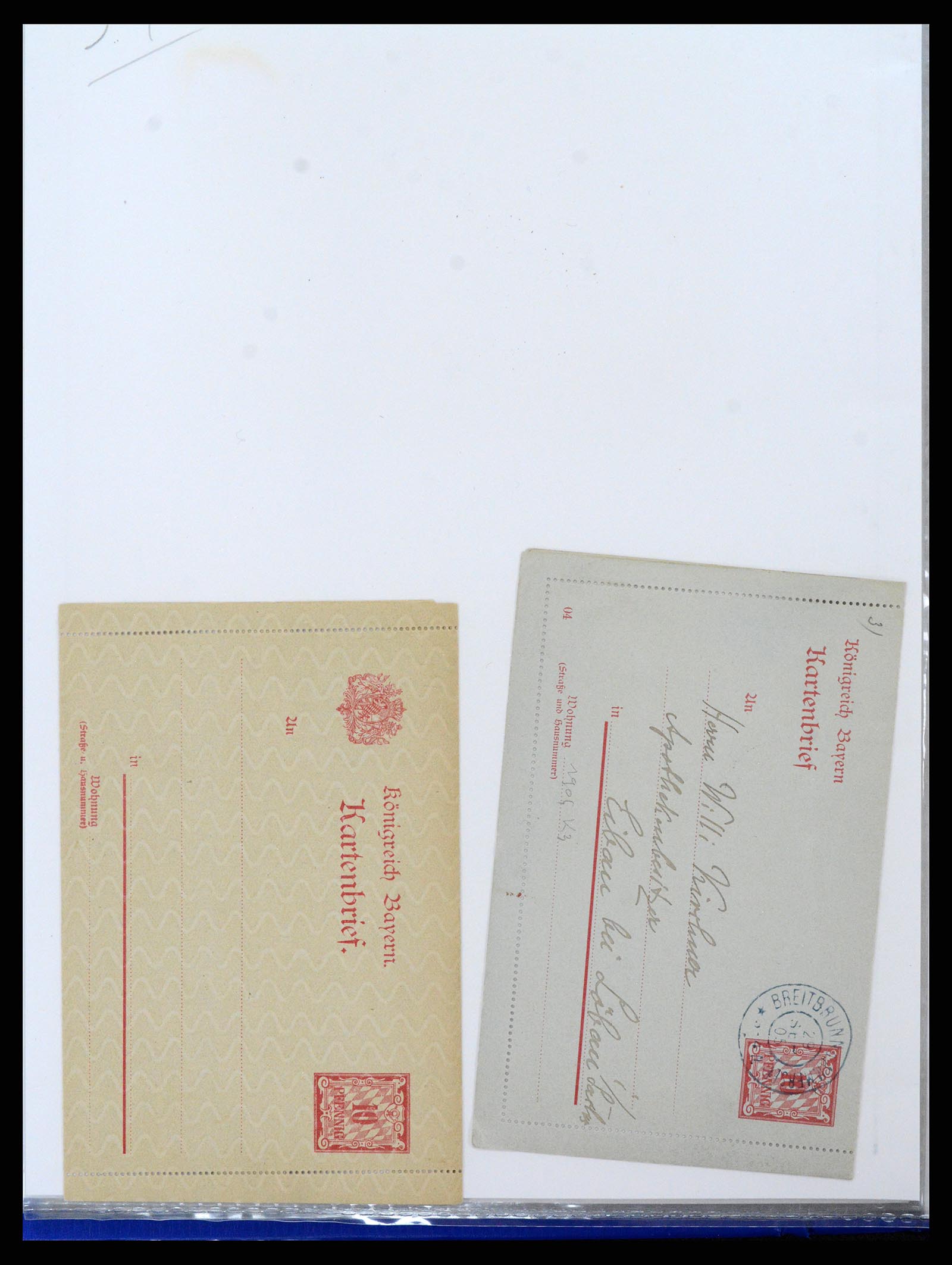 37097 203 - Postzegelverzameling 37097 Beieren postwaardestukken 1870-1920.