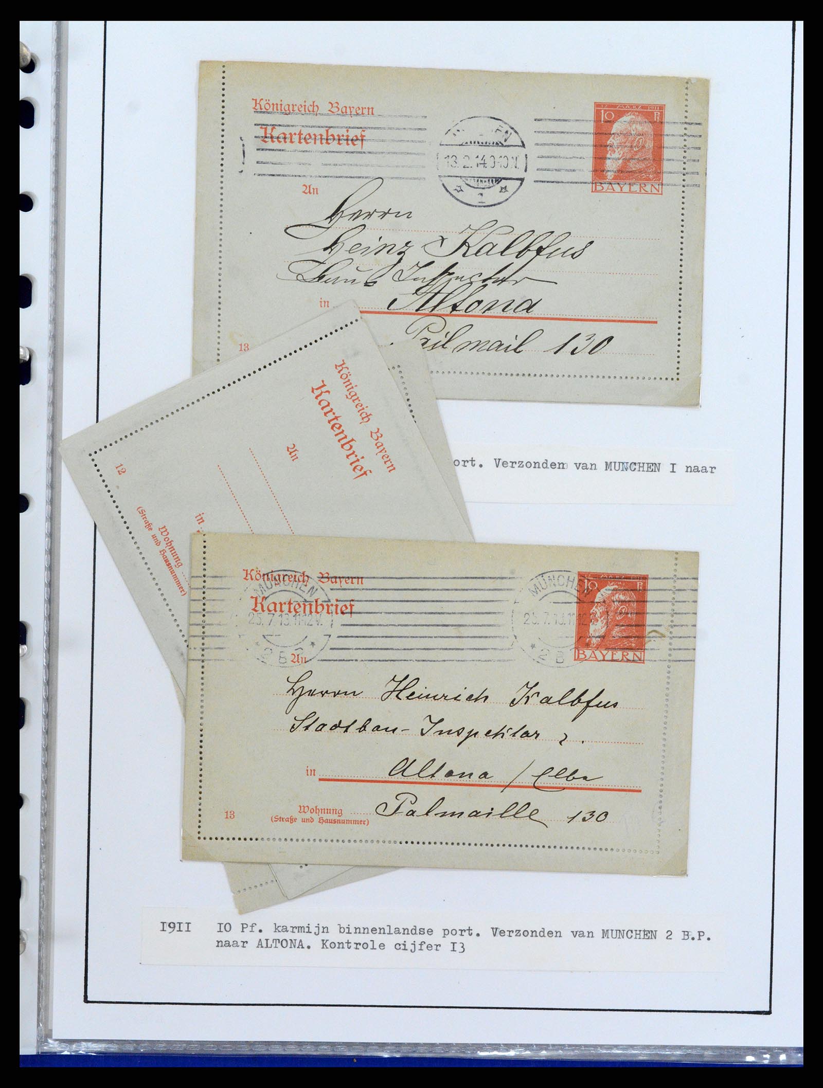 37097 212 - Postzegelverzameling 37097 Beieren postwaardestukken 1870-1920.