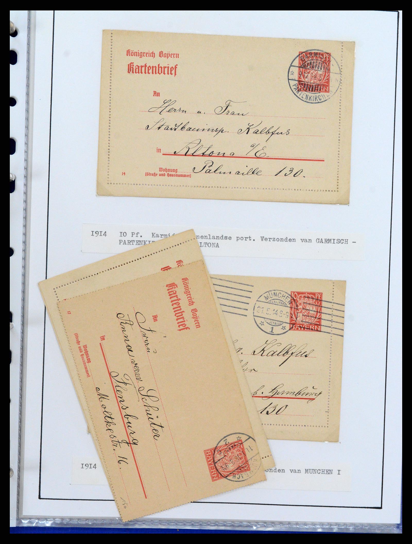 37097 213 - Postzegelverzameling 37097 Beieren postwaardestukken 1870-1920.