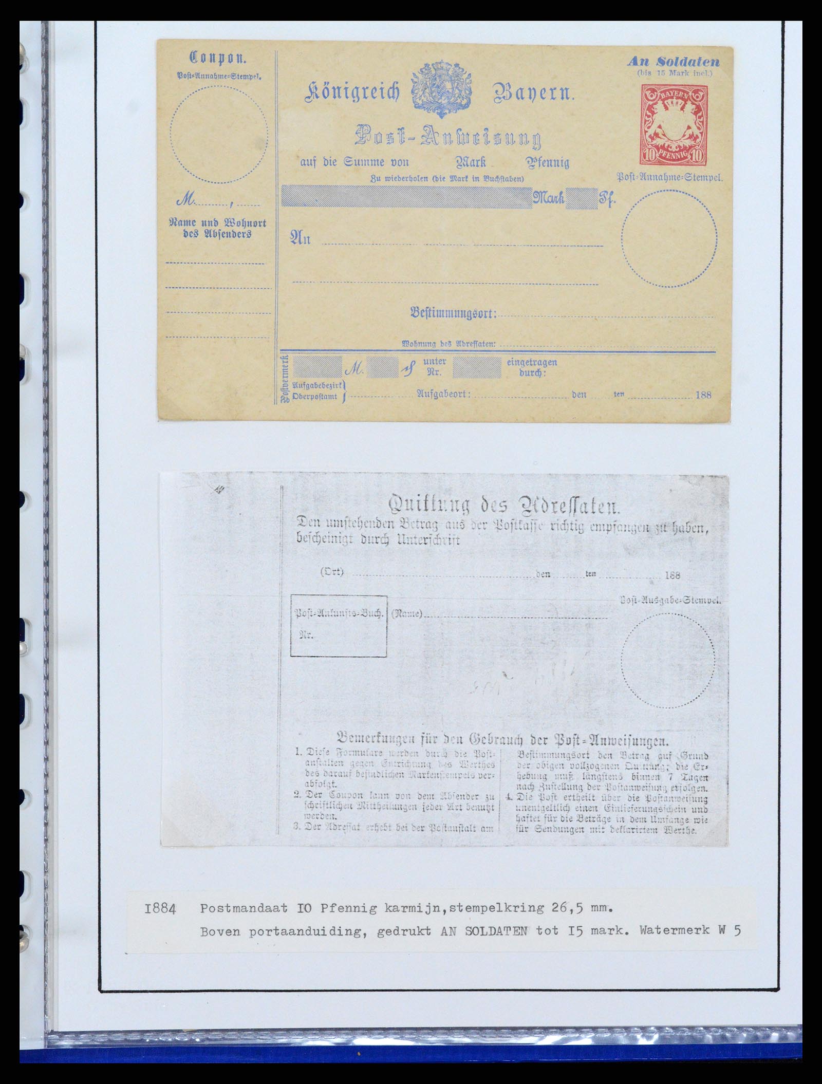 37097 215 - Postzegelverzameling 37097 Beieren postwaardestukken 1870-1920.