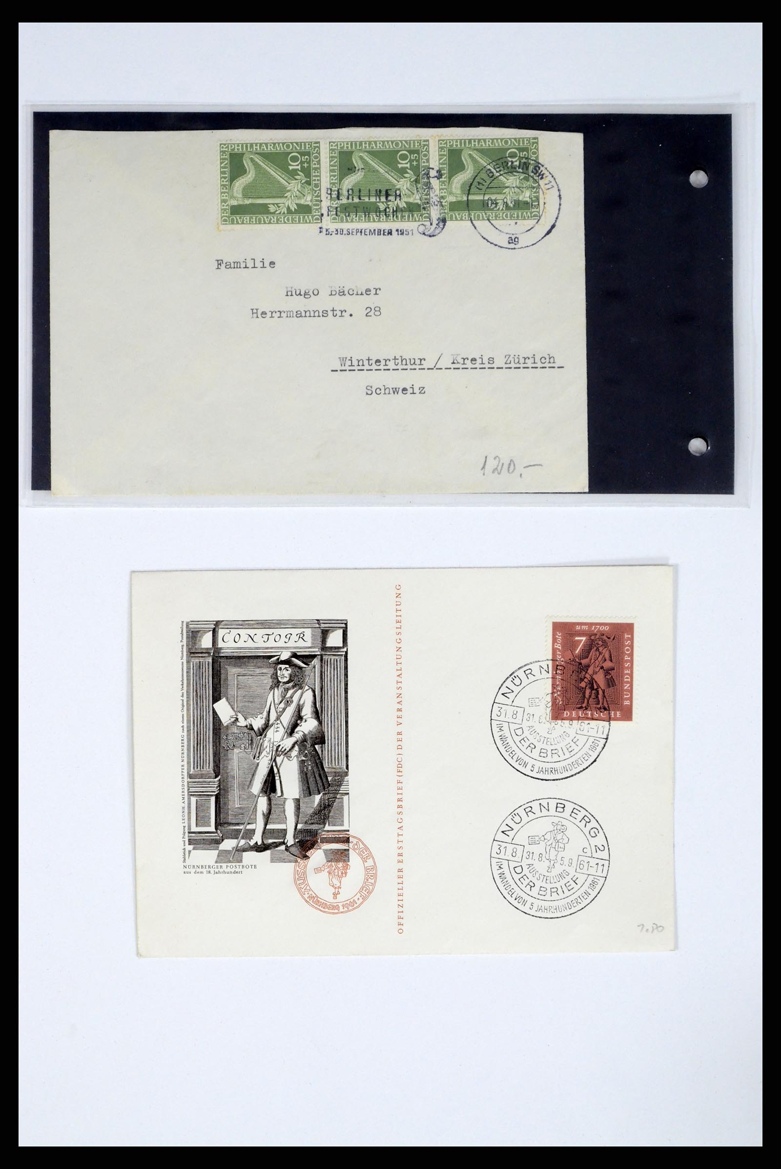 37104 043 - Postzegelverzameling 37104 Duitsland brieven 1900-1960.