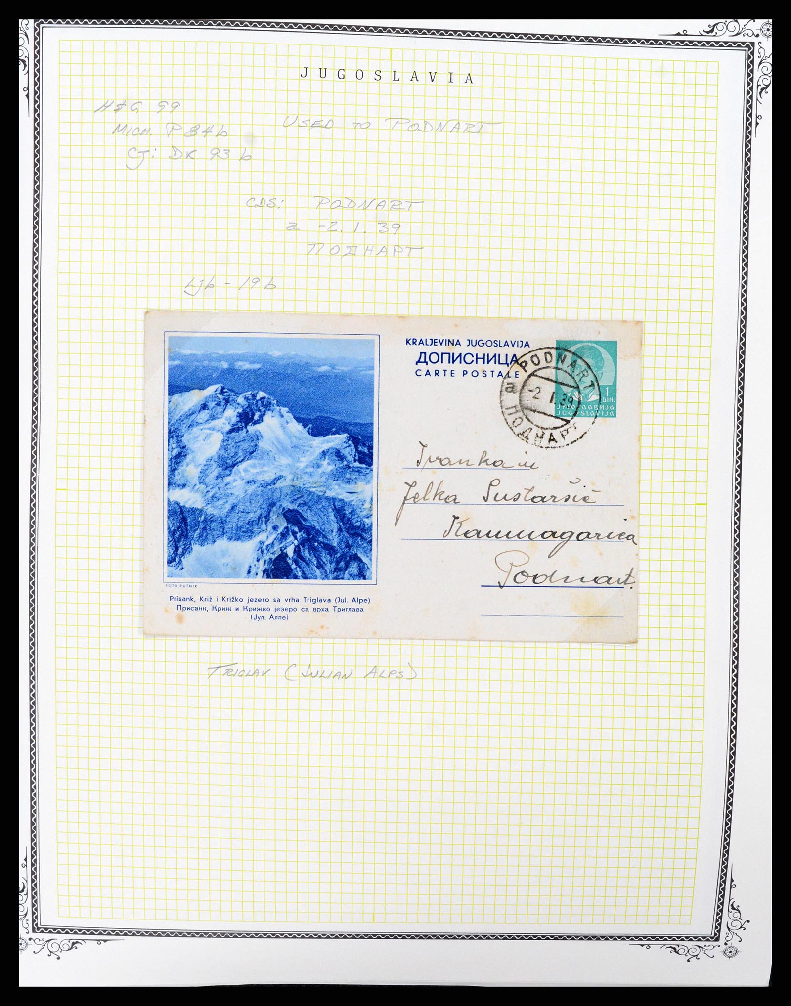 37106 0086 - Postzegelverzameling 37106 Joegoslavië postwaardestukken 1929-1990.
