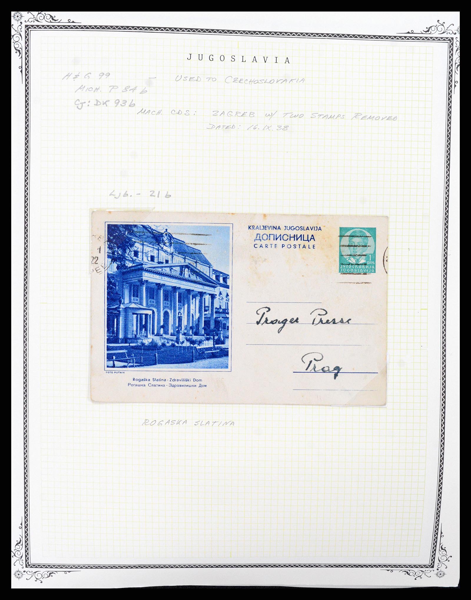 37106 0088 - Postzegelverzameling 37106 Joegoslavië postwaardestukken 1929-1990.