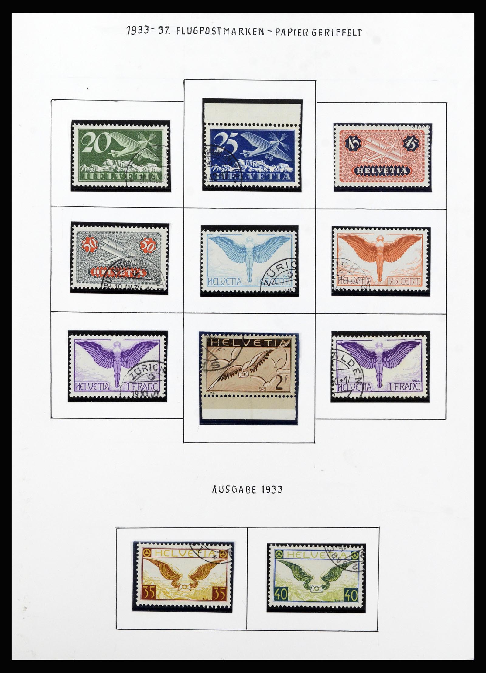 37109 004 - Postzegelverzameling 37109 Zwitserland luchtpost 1919-1988.
