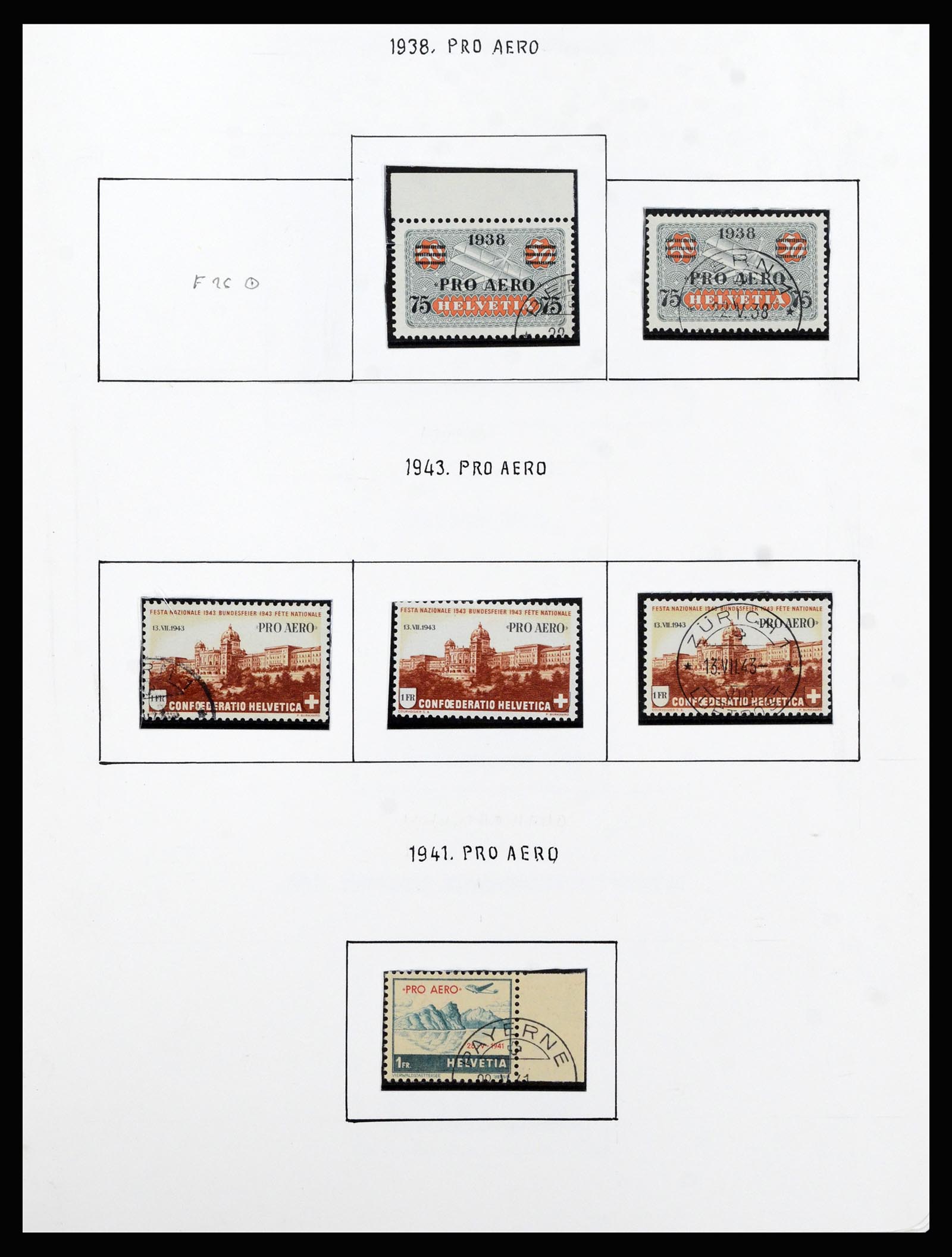 37109 008 - Postzegelverzameling 37109 Zwitserland luchtpost 1919-1988.
