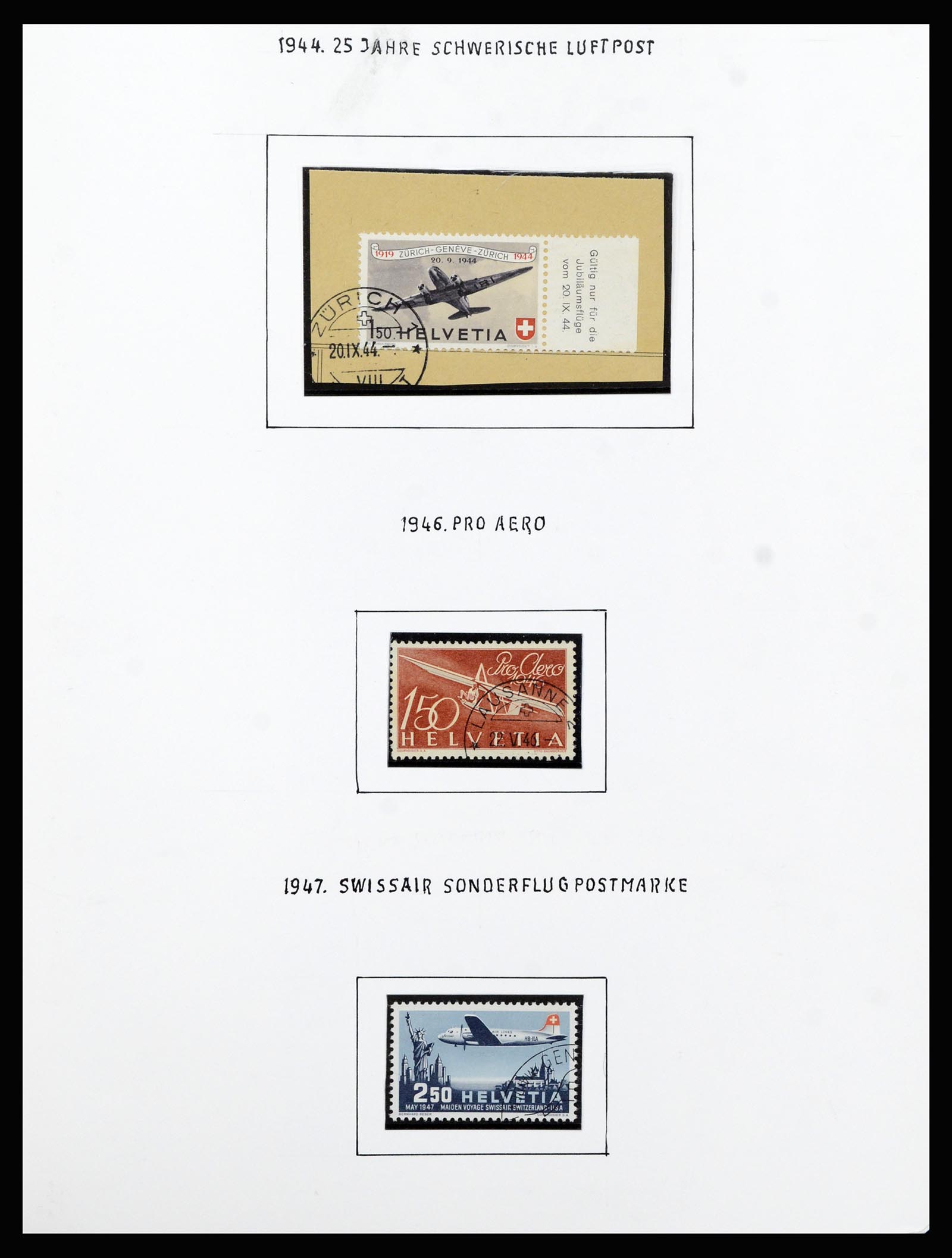 37109 009 - Postzegelverzameling 37109 Zwitserland luchtpost 1919-1988.