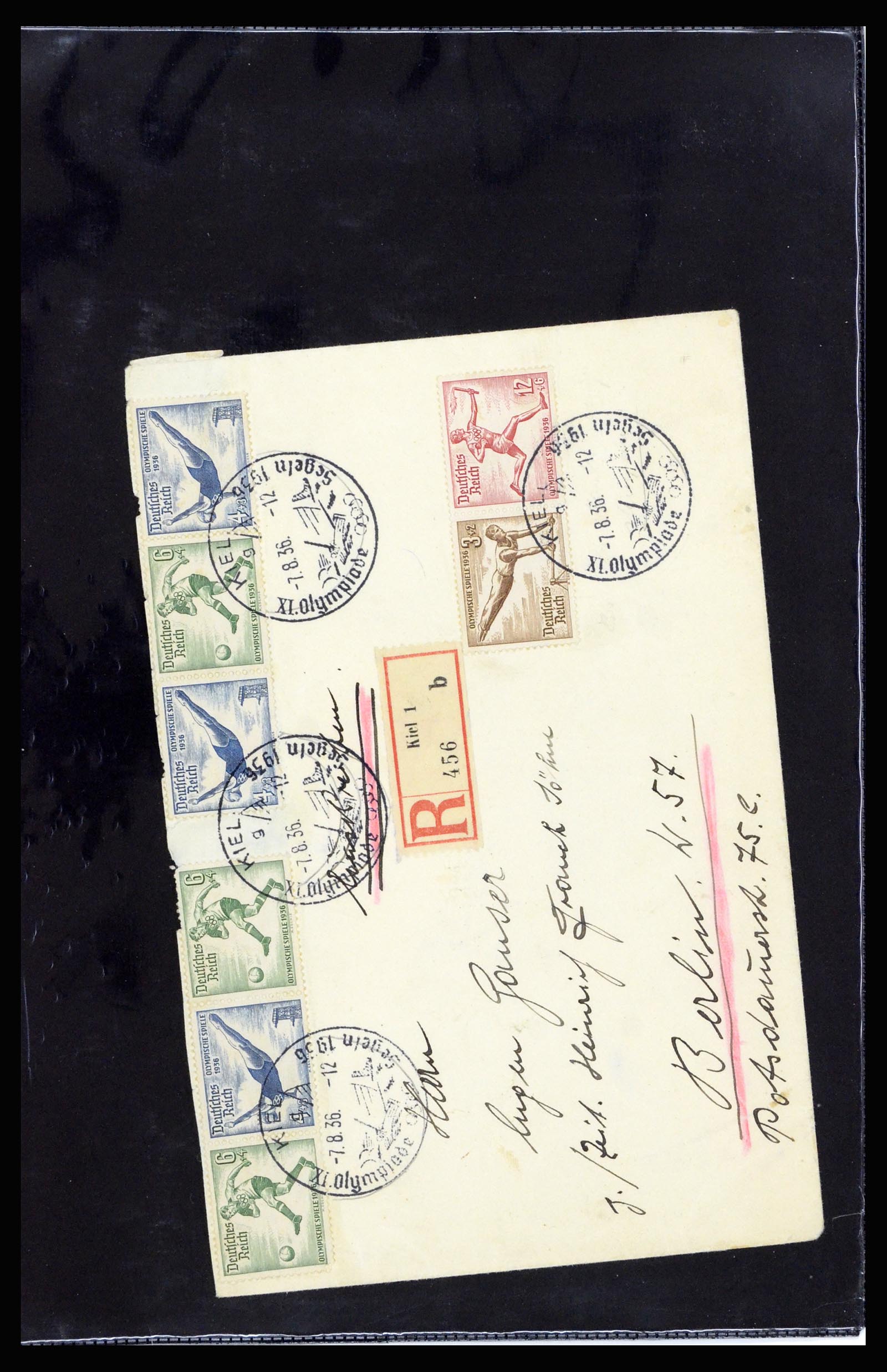 37118 001 - Postzegelverzameling 37118 Olympische Spelen 1936.