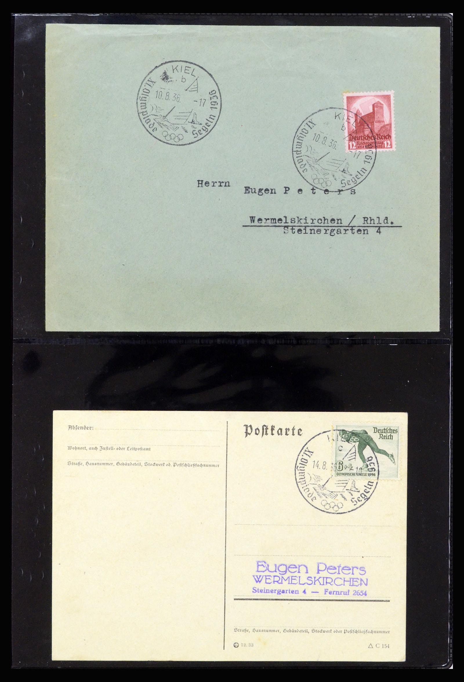 37118 002 - Postzegelverzameling 37118 Olympische Spelen 1936.