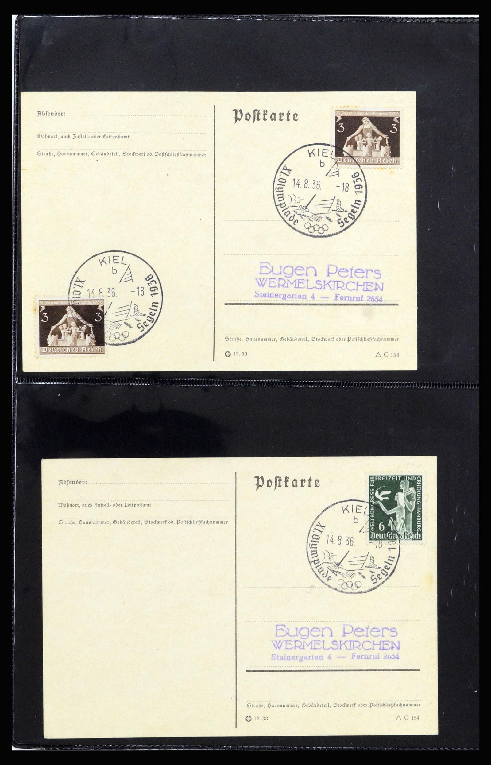 37118 003 - Postzegelverzameling 37118 Olympische Spelen 1936.