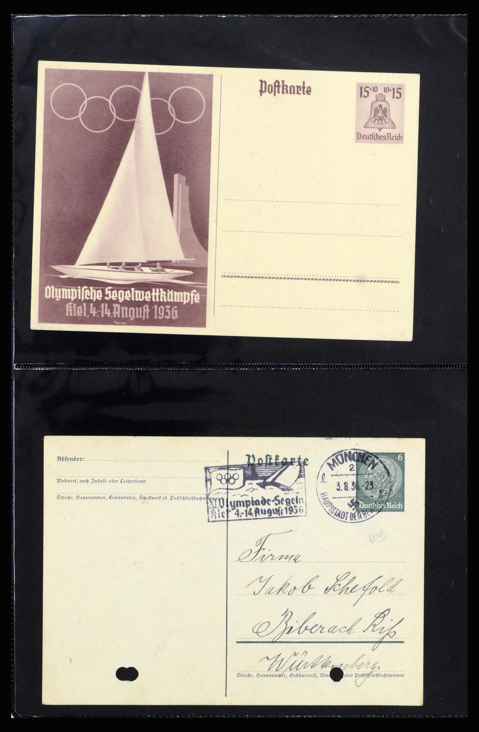 37118 005 - Postzegelverzameling 37118 Olympische Spelen 1936.