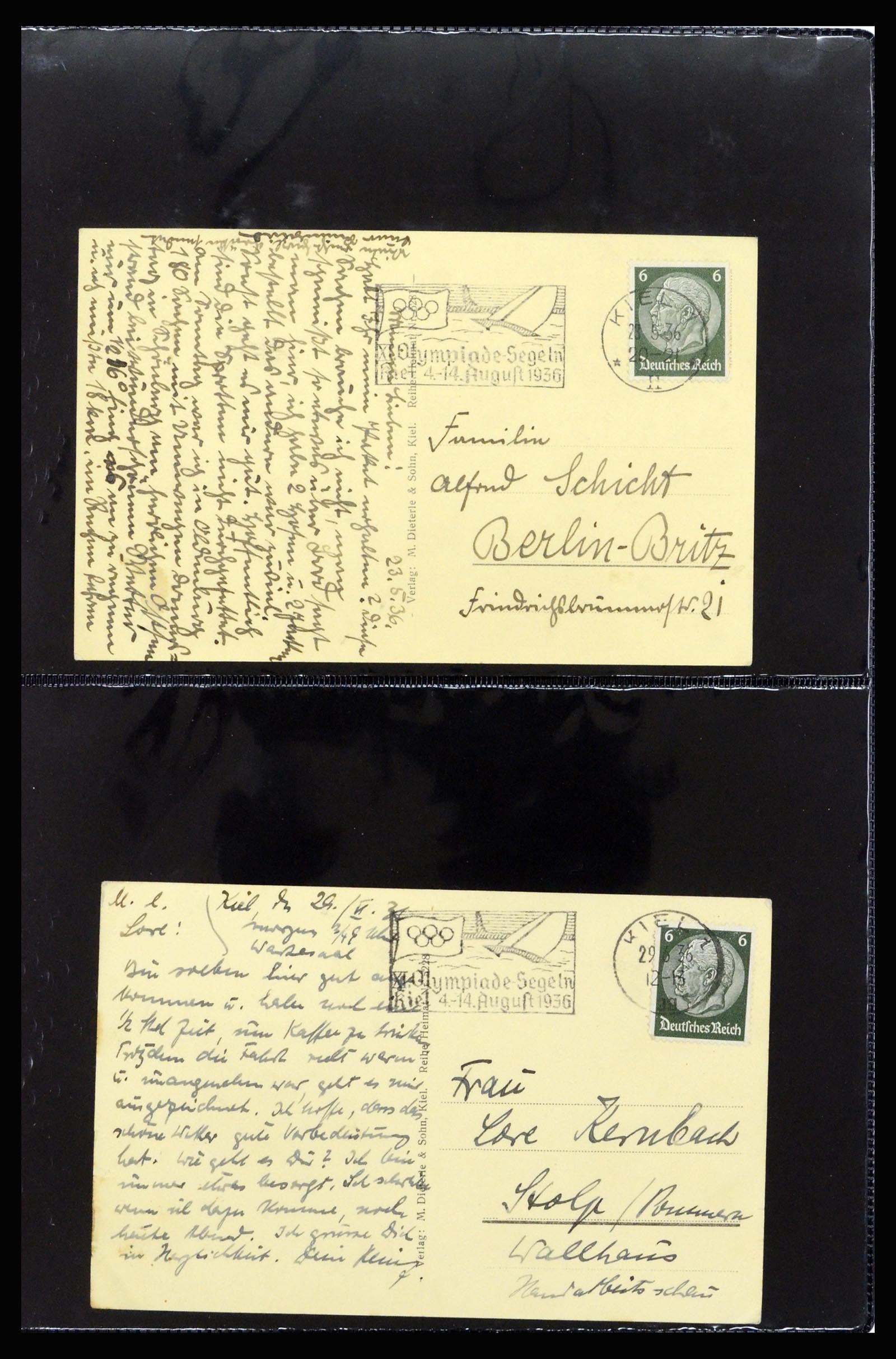 37118 006 - Postzegelverzameling 37118 Olympische Spelen 1936.