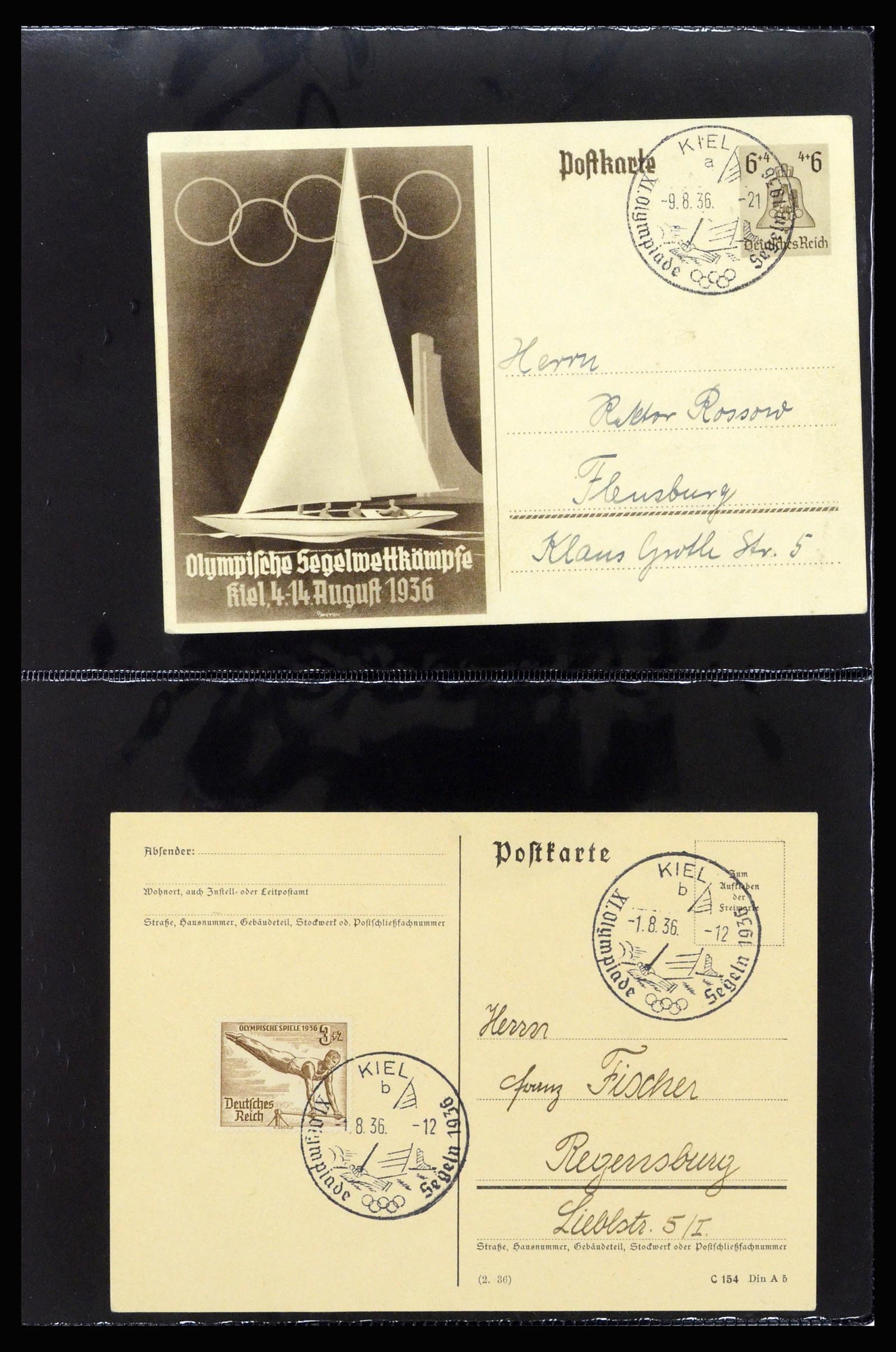 37118 008 - Postzegelverzameling 37118 Olympische Spelen 1936.