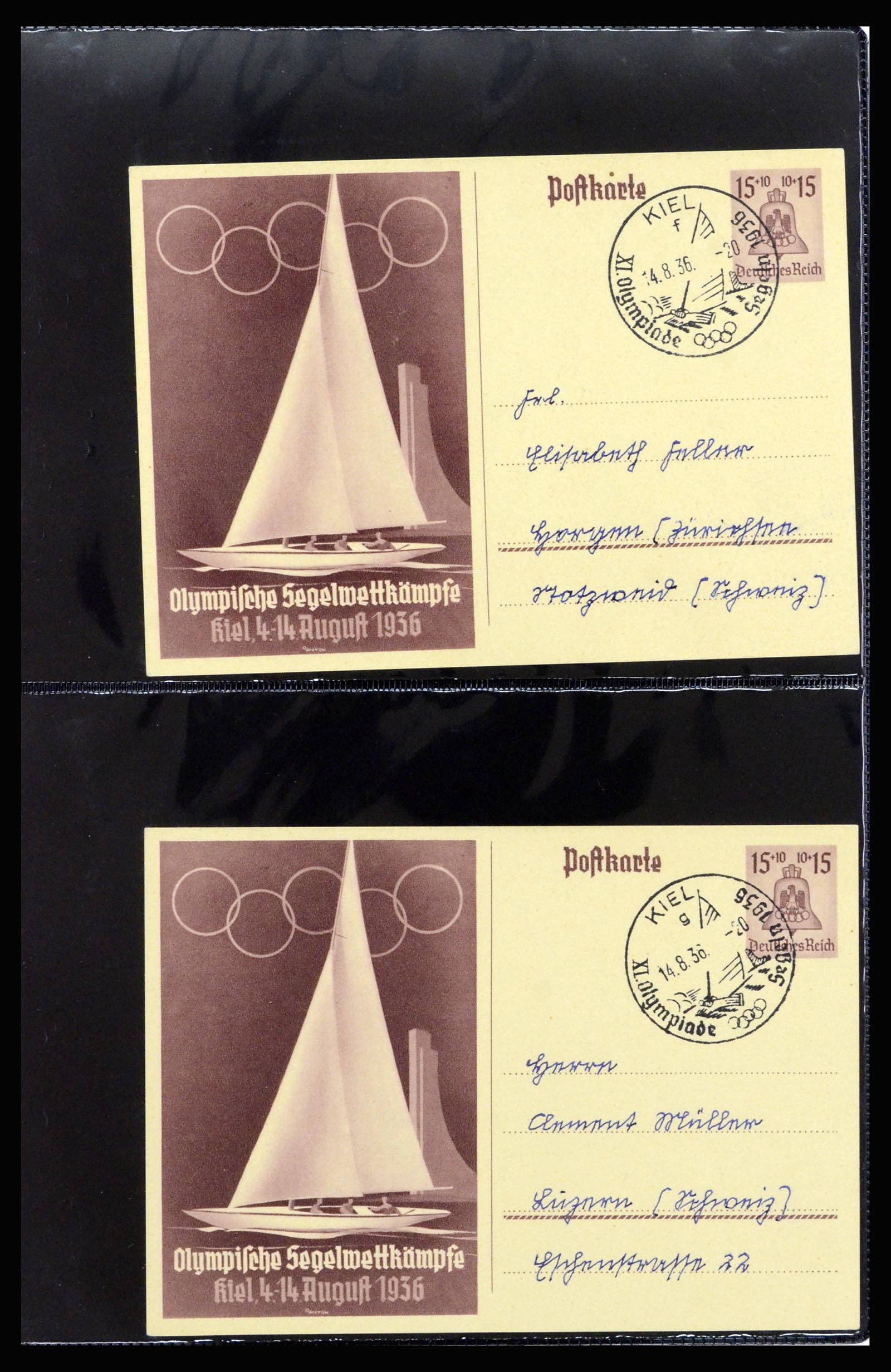 37118 014 - Postzegelverzameling 37118 Olympische Spelen 1936.