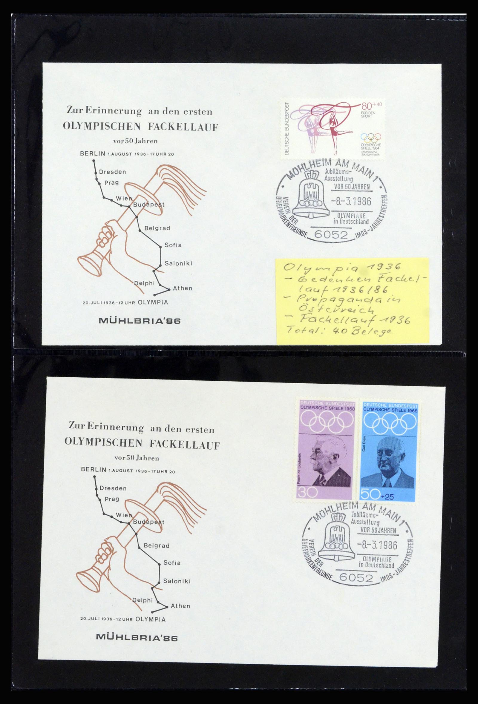 37118 023 - Postzegelverzameling 37118 Olympische Spelen 1936.