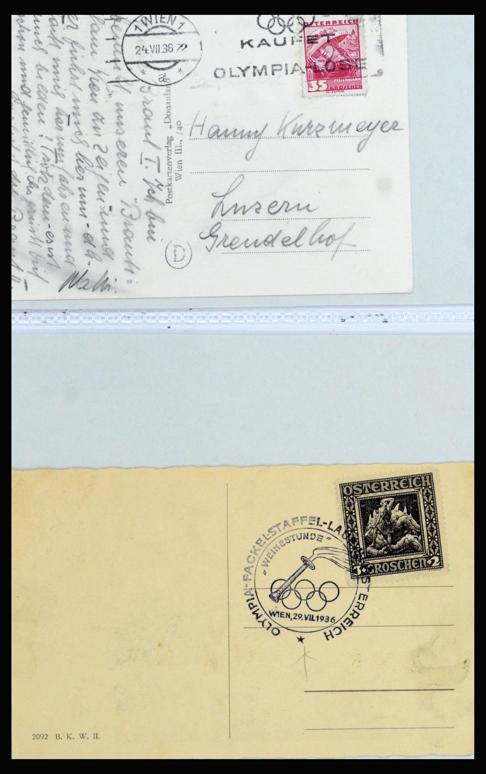 37118 025 - Postzegelverzameling 37118 Olympische Spelen 1936.