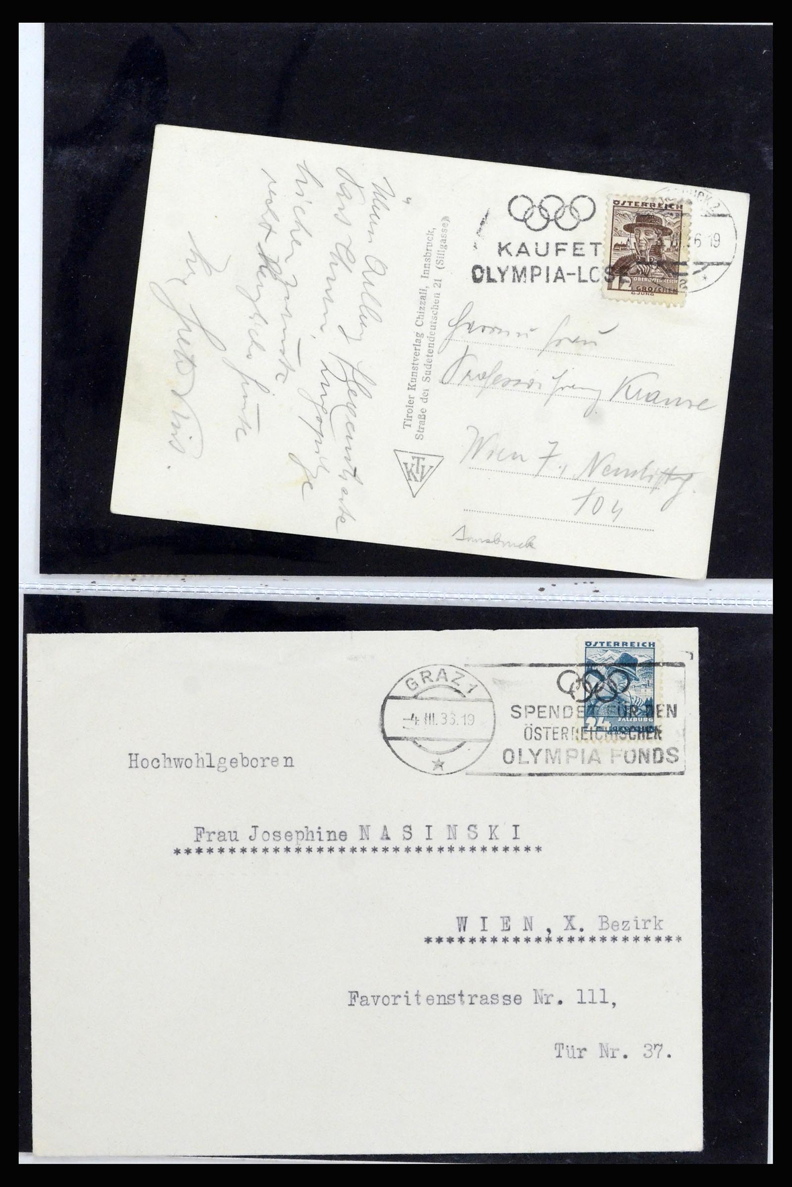 37118 027 - Postzegelverzameling 37118 Olympische Spelen 1936.
