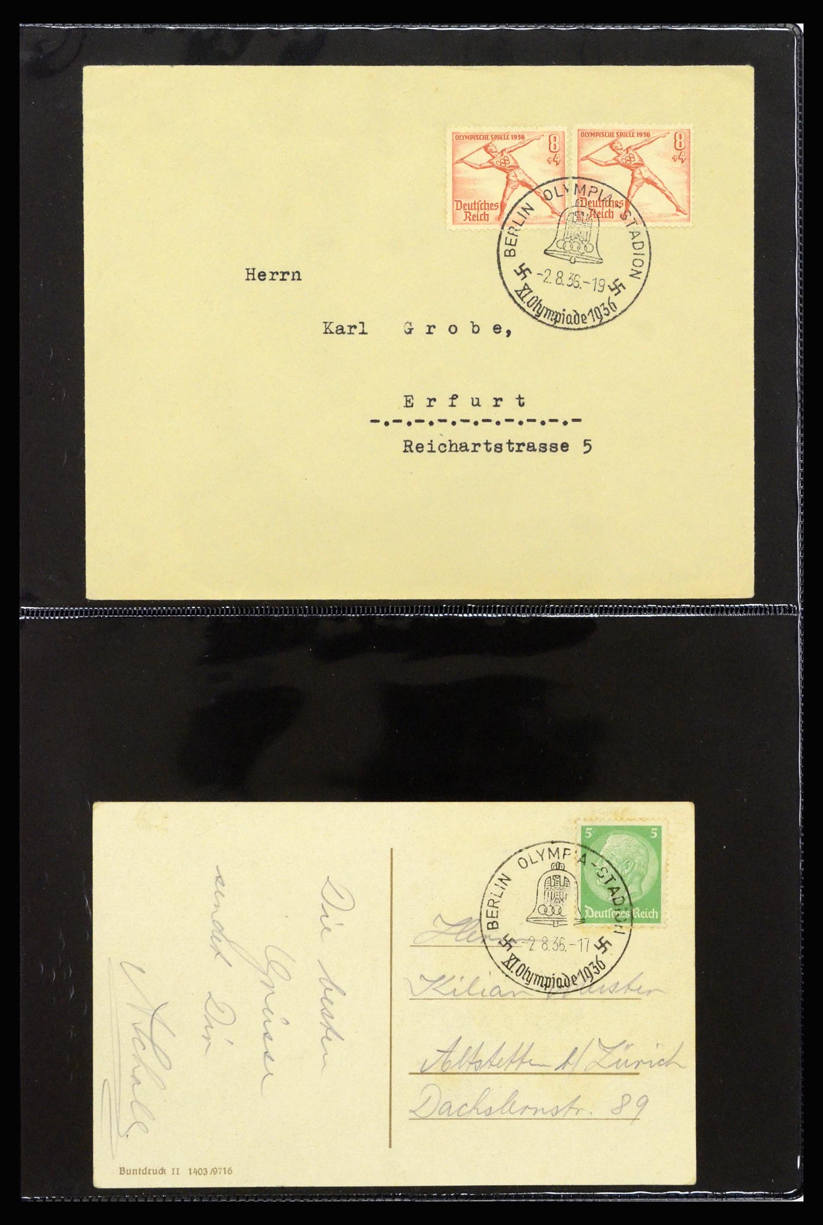 37118 032 - Postzegelverzameling 37118 Olympische Spelen 1936.