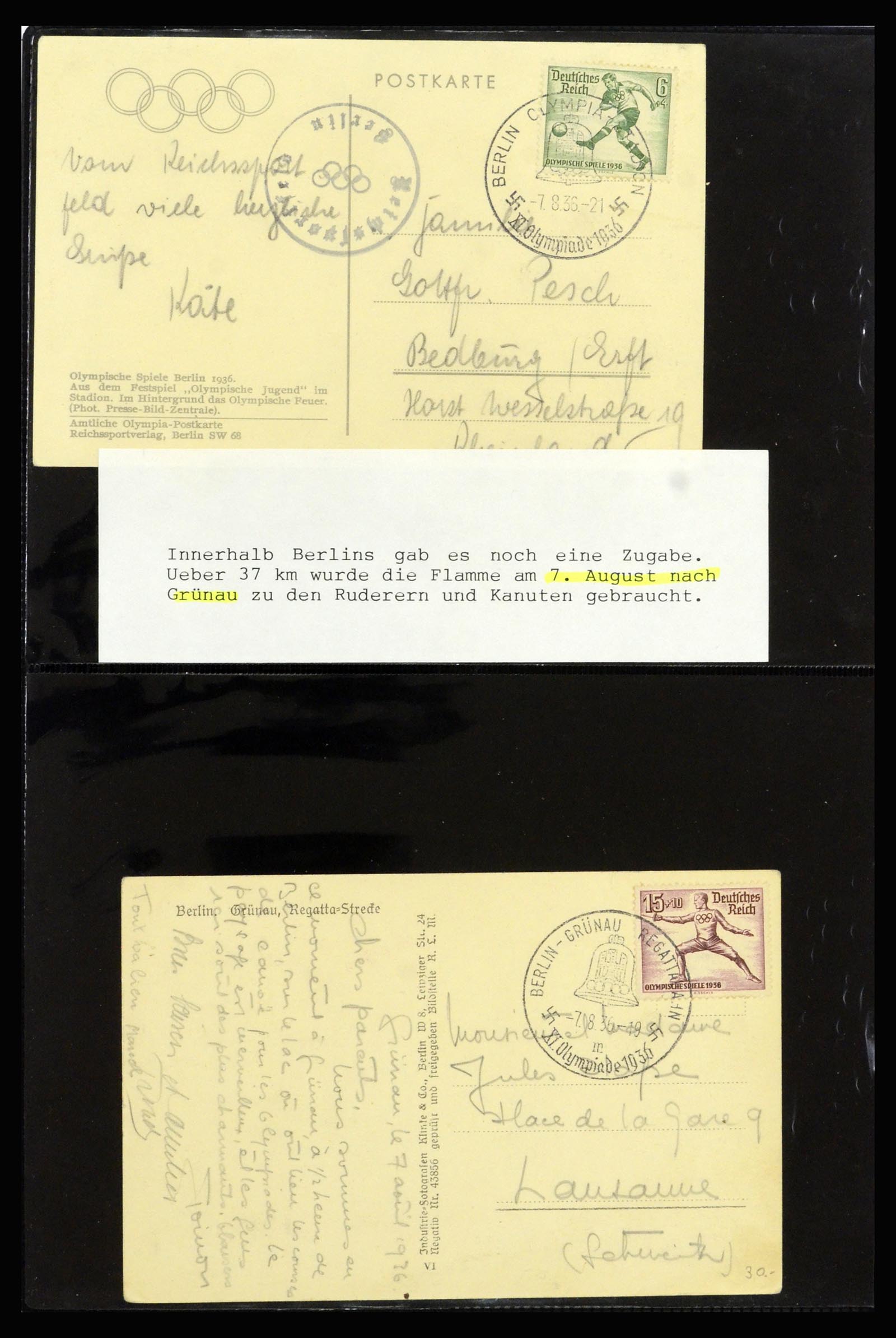 37118 033 - Postzegelverzameling 37118 Olympische Spelen 1936.