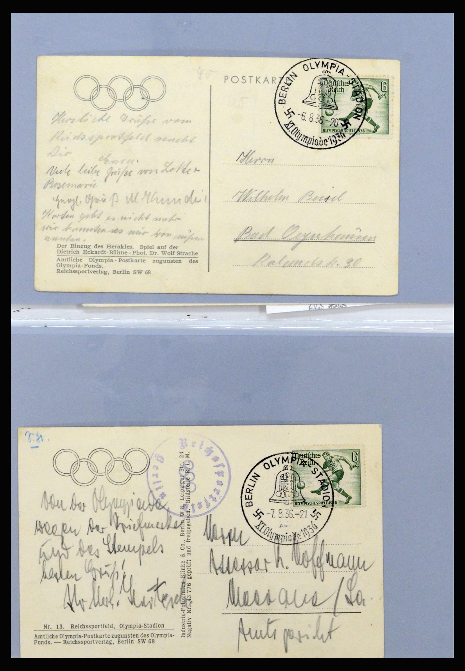 37118 038 - Postzegelverzameling 37118 Olympische Spelen 1936.