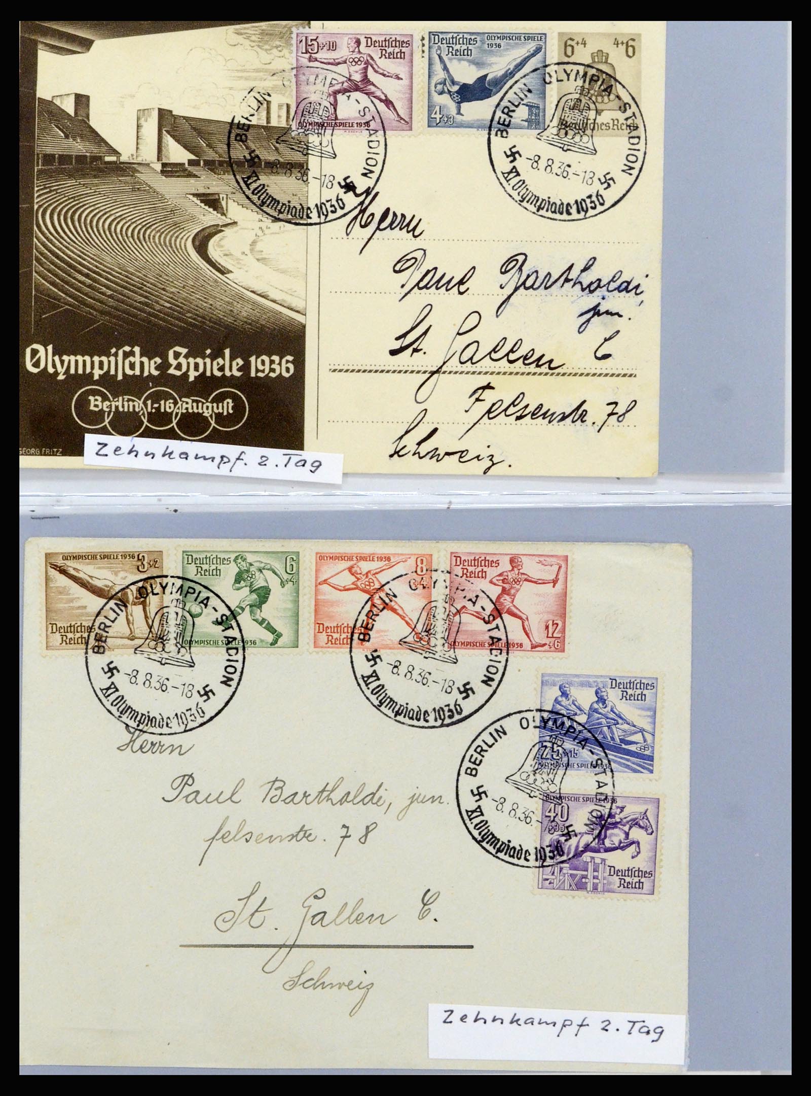37118 039 - Postzegelverzameling 37118 Olympische Spelen 1936.