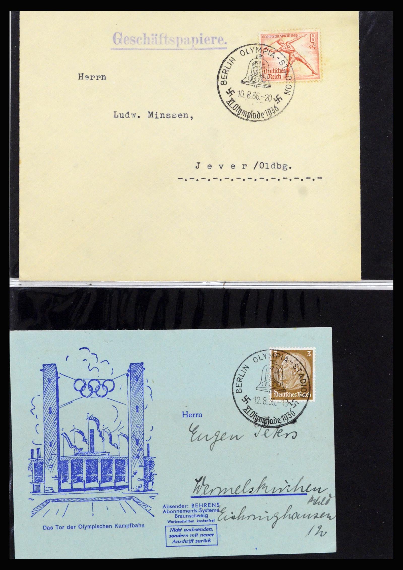 37118 041 - Stamp collection 37118 Olympics 1936.
