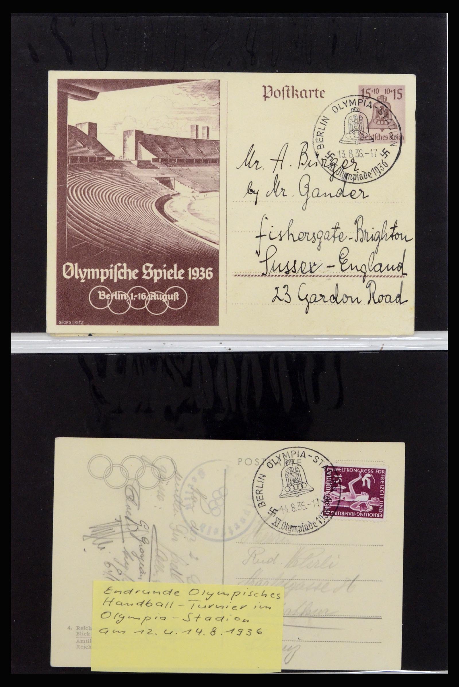 37118 044 - Postzegelverzameling 37118 Olympische Spelen 1936.