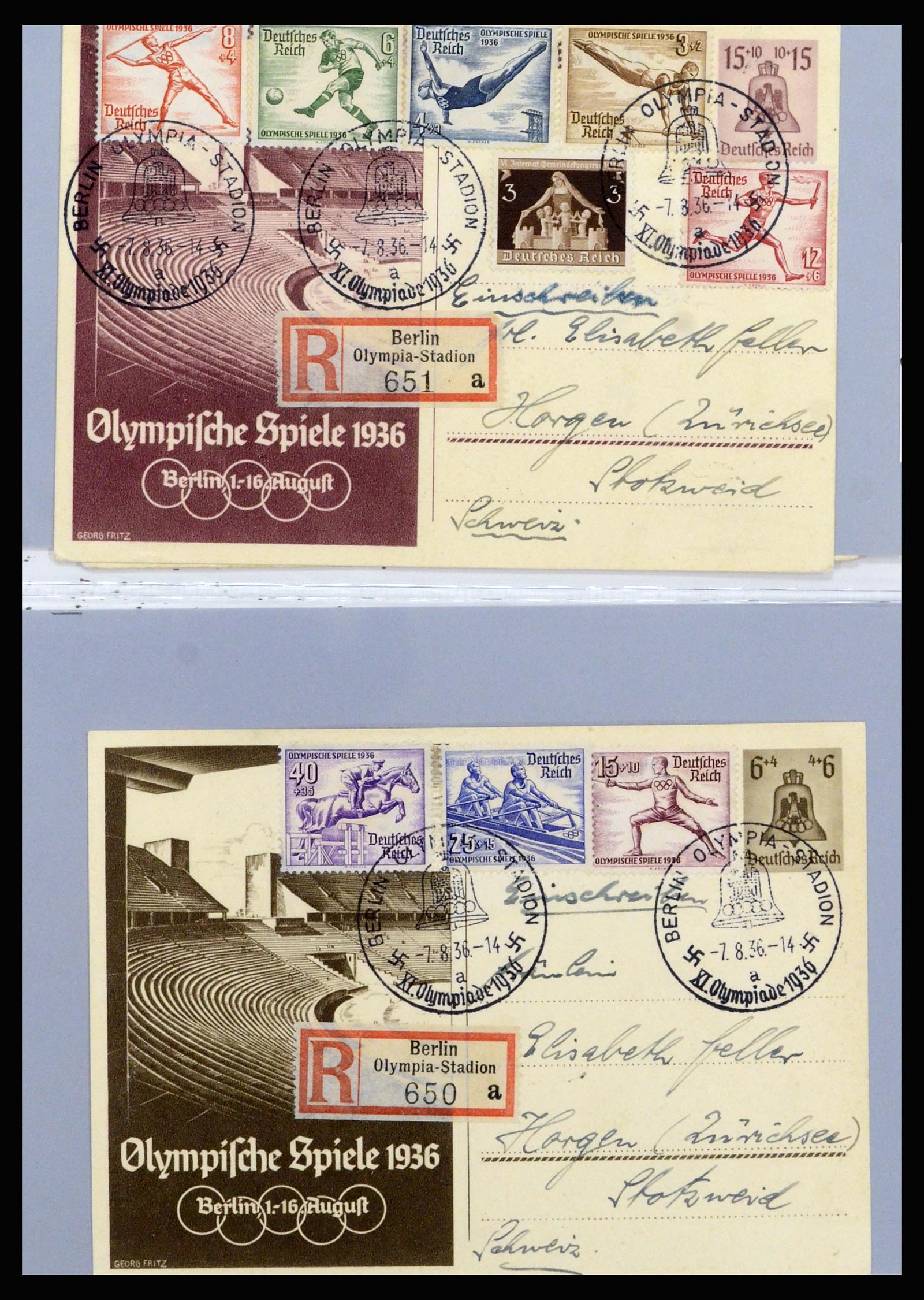 37118 047 - Postzegelverzameling 37118 Olympische Spelen 1936.