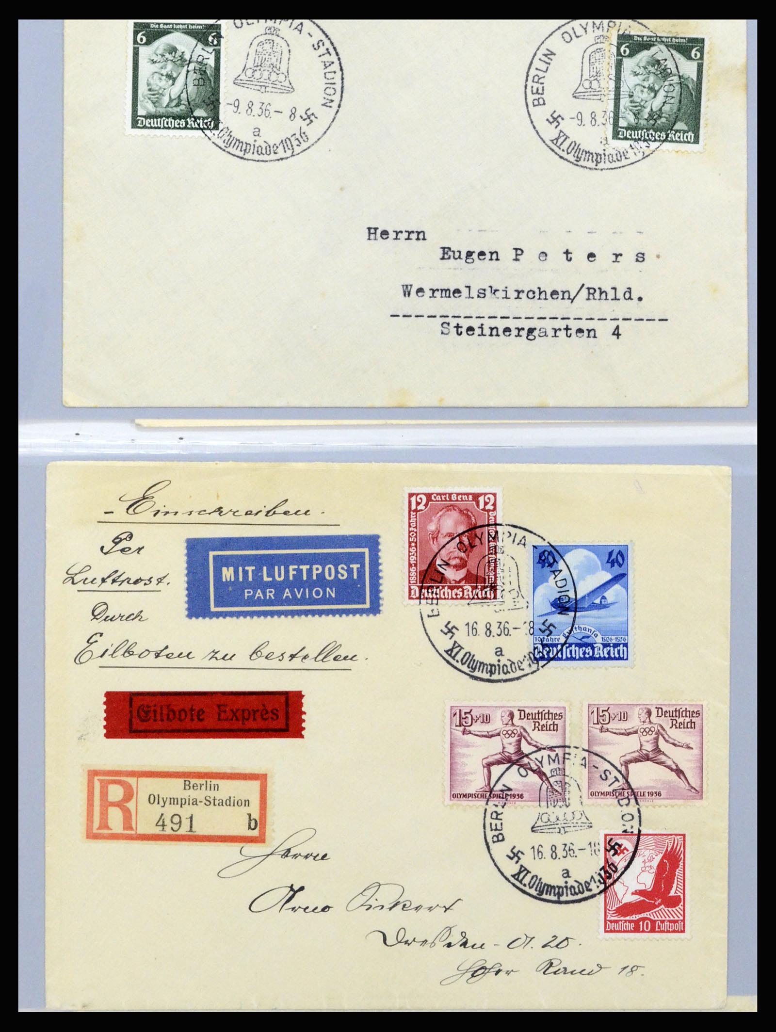 37118 048 - Postzegelverzameling 37118 Olympische Spelen 1936.