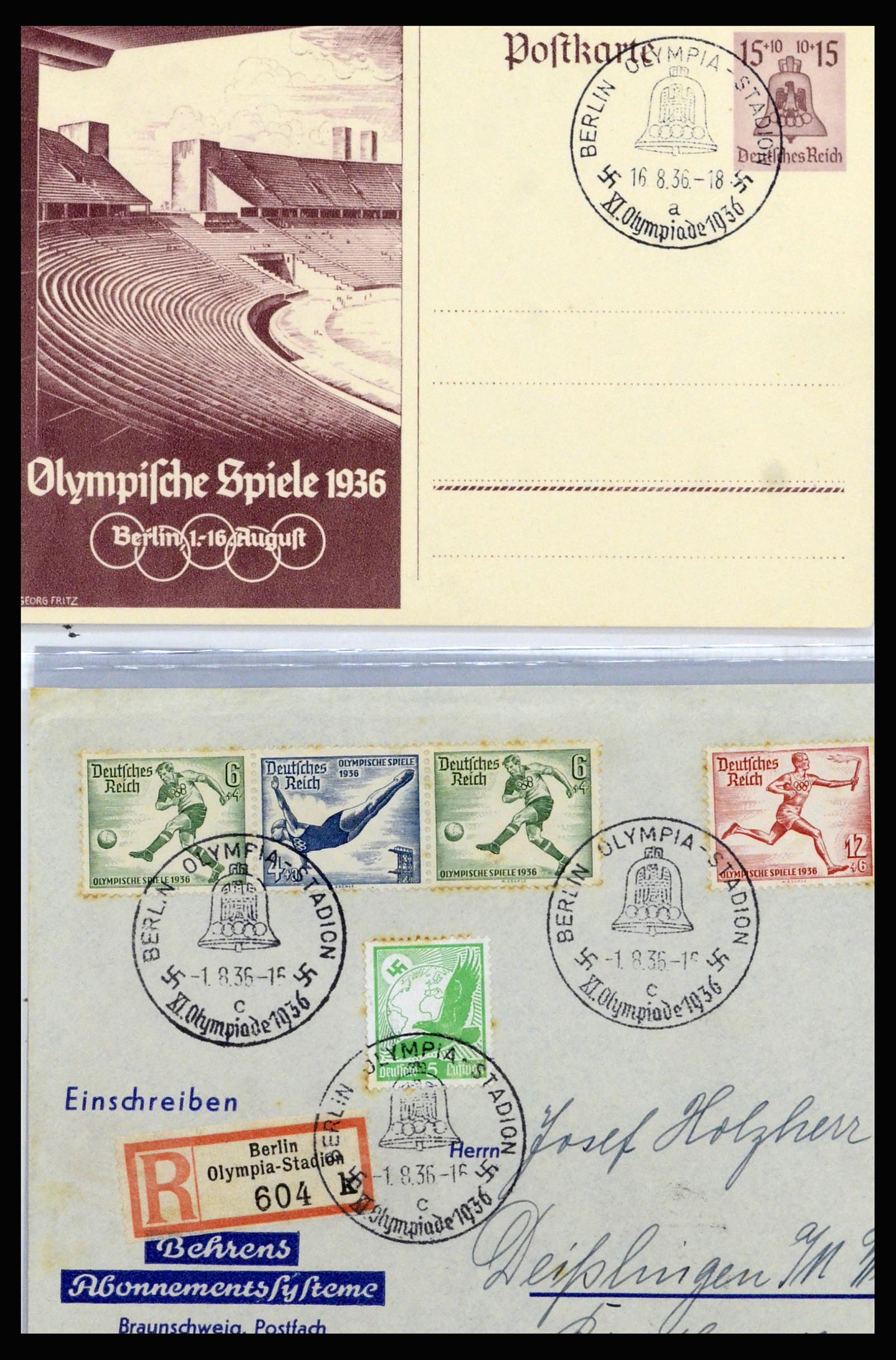 37118 049 - Postzegelverzameling 37118 Olympische Spelen 1936.