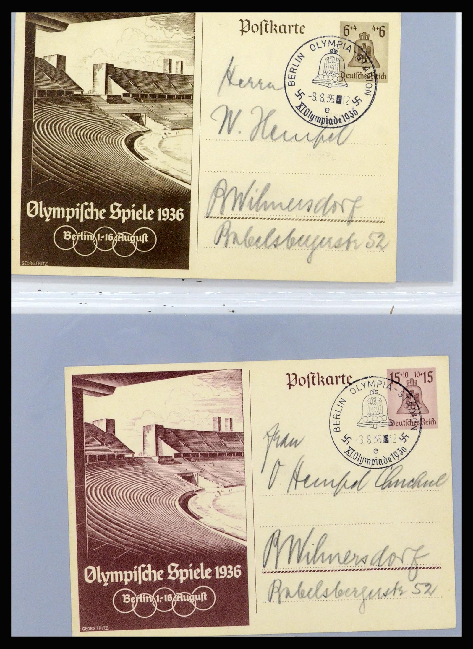 37118 050 - Postzegelverzameling 37118 Olympische Spelen 1936.