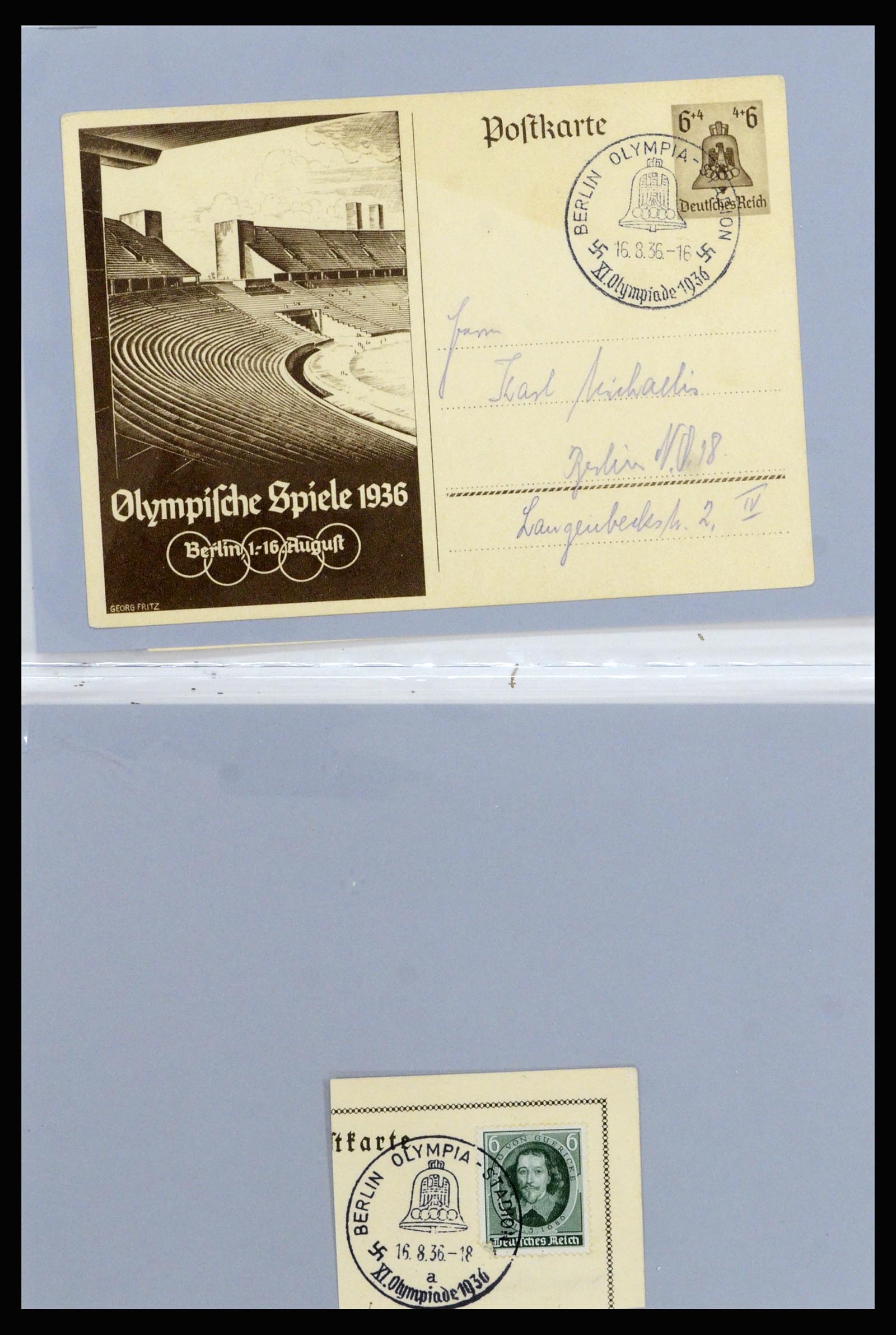 37118 051 - Postzegelverzameling 37118 Olympische Spelen 1936.