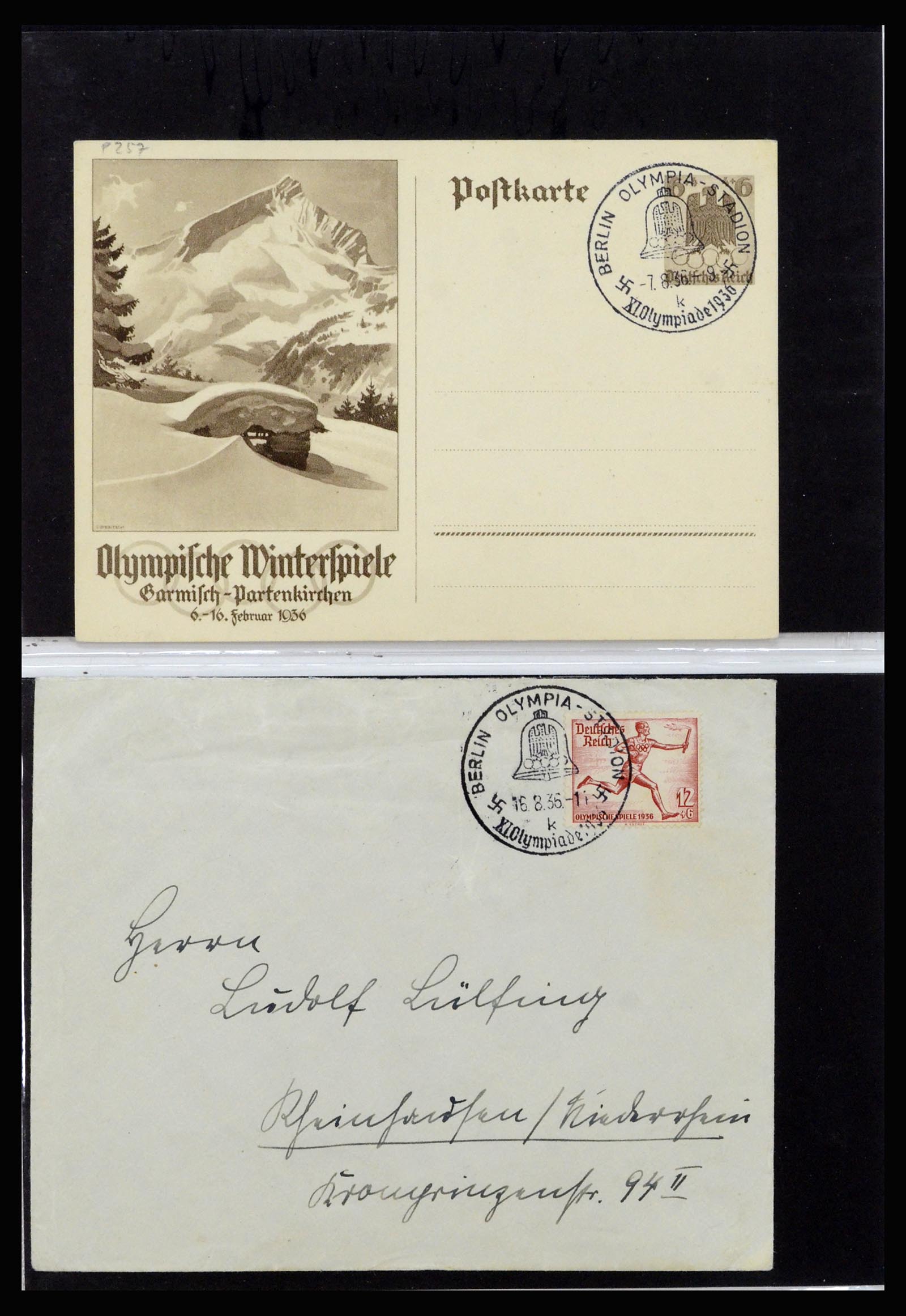 37118 052 - Postzegelverzameling 37118 Olympische Spelen 1936.