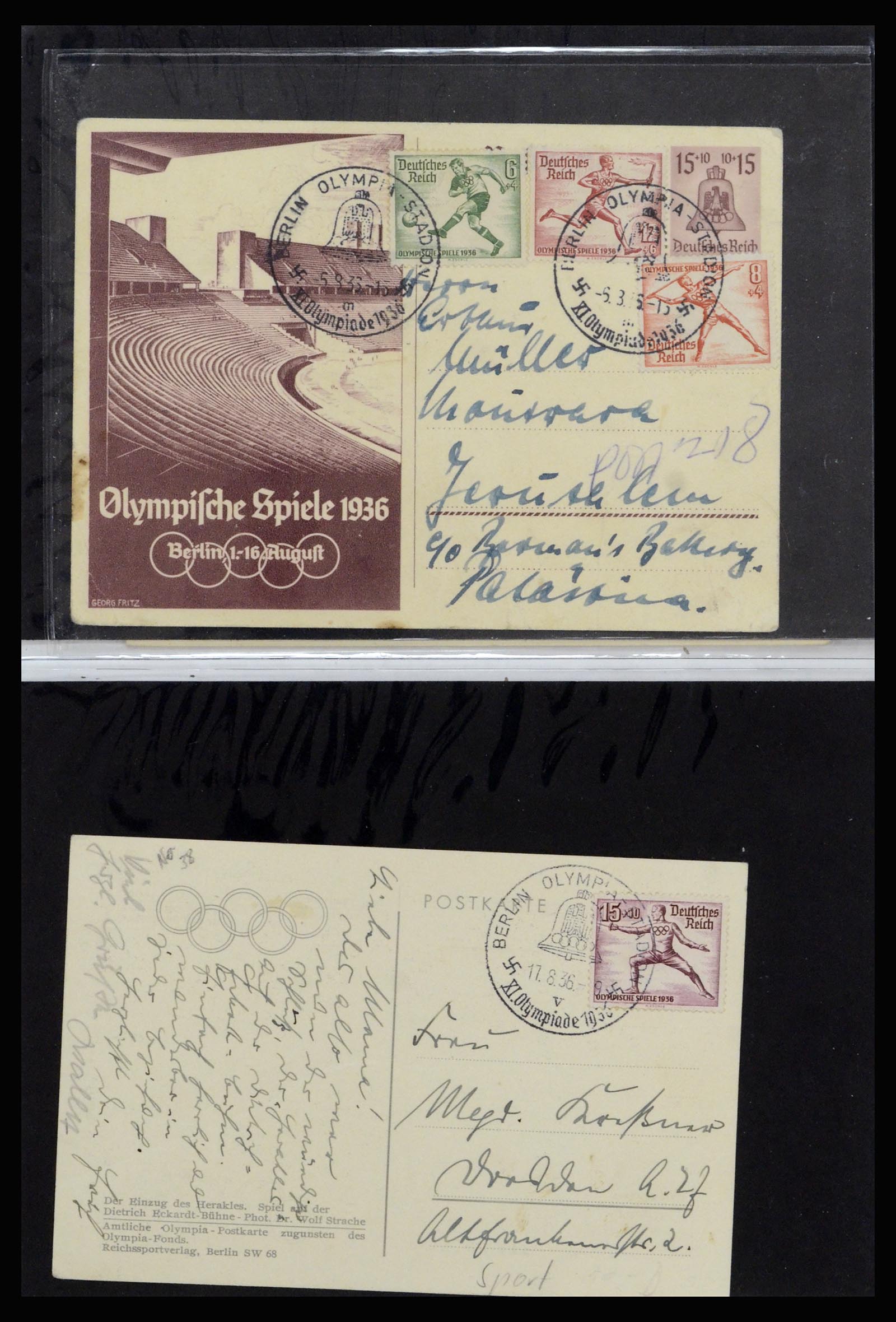 37118 053 - Postzegelverzameling 37118 Olympische Spelen 1936.