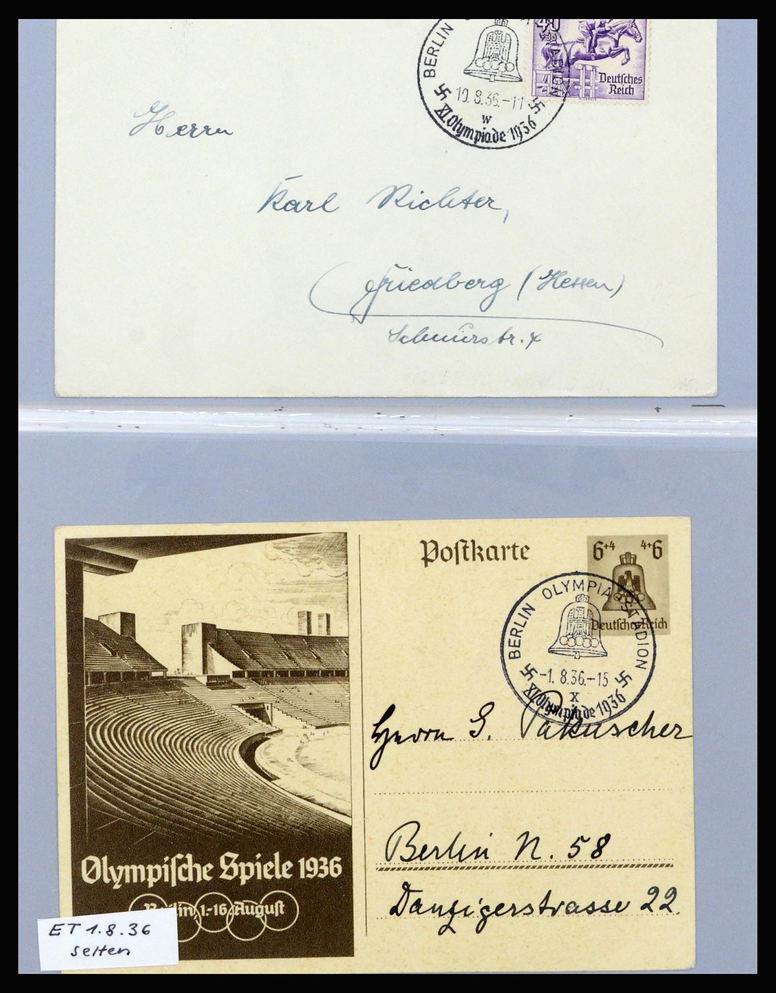 37118 054 - Postzegelverzameling 37118 Olympische Spelen 1936.