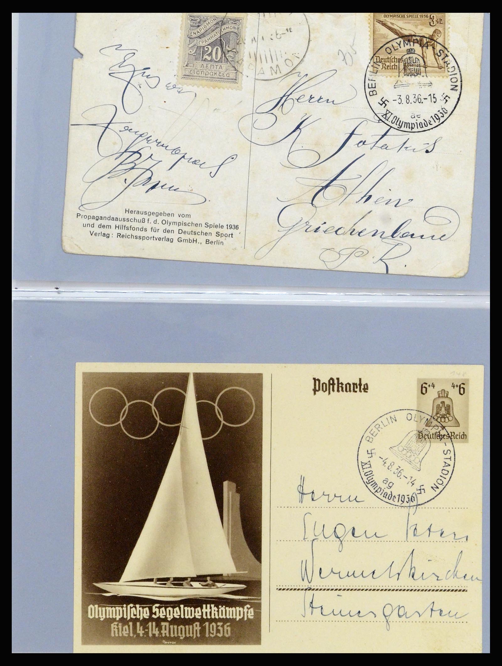37118 055 - Postzegelverzameling 37118 Olympische Spelen 1936.