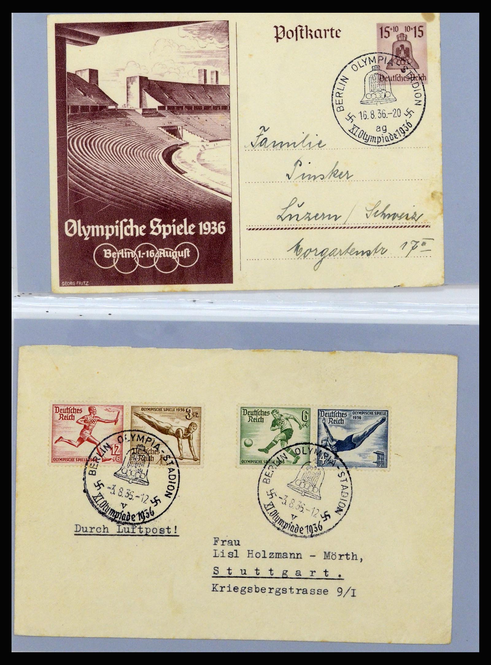 37118 056 - Postzegelverzameling 37118 Olympische Spelen 1936.