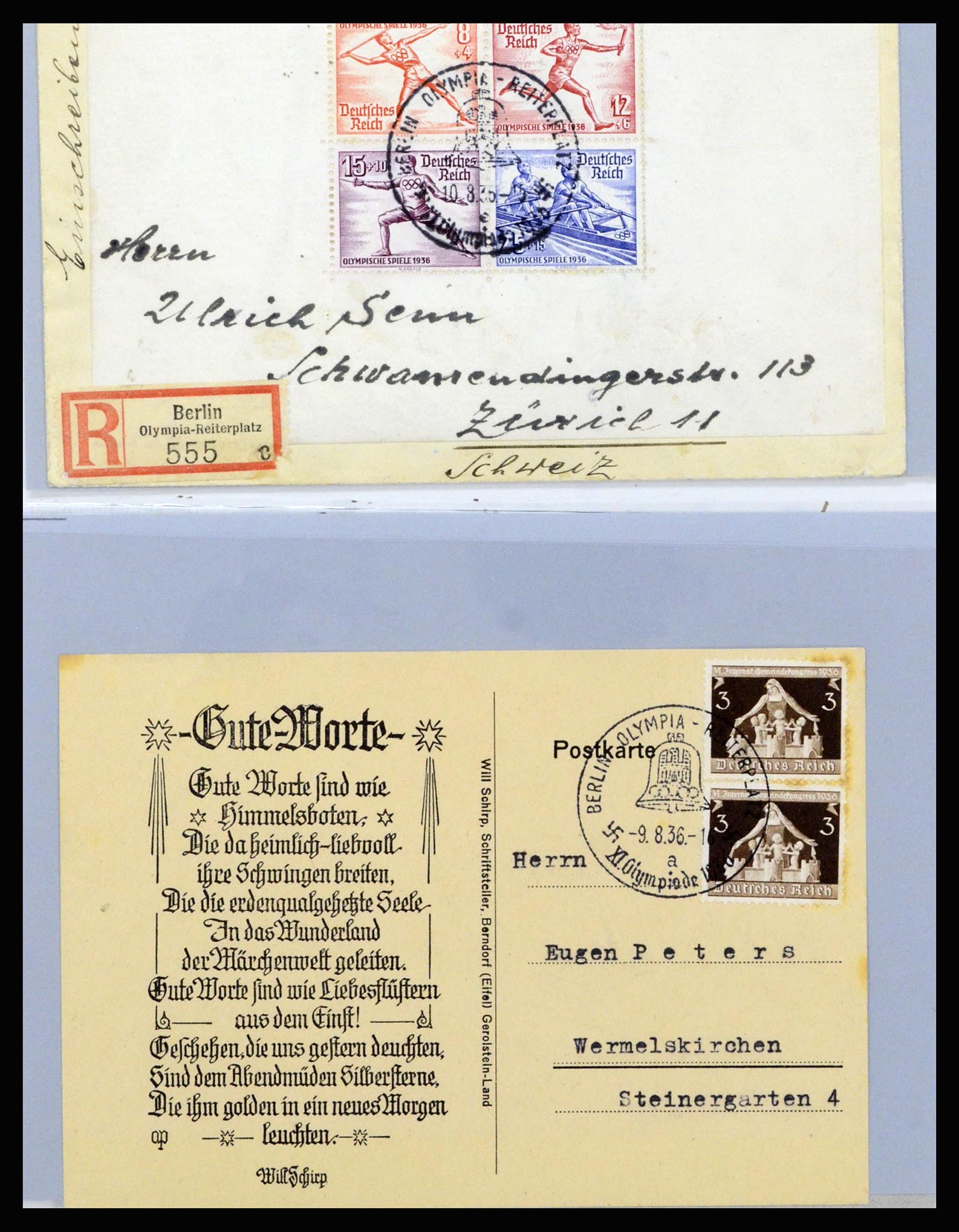 37118 058 - Postzegelverzameling 37118 Olympische Spelen 1936.