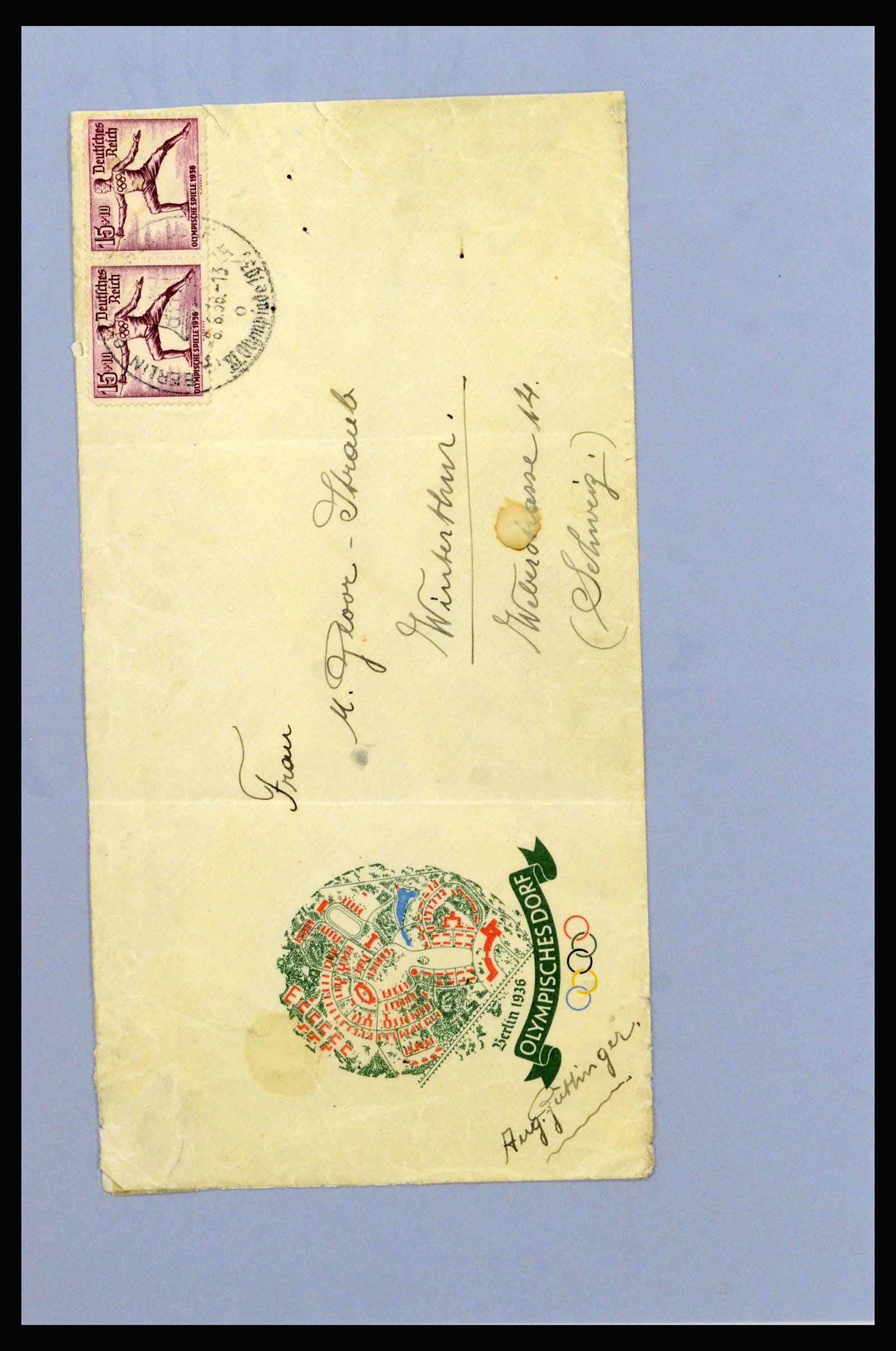 37118 060 - Postzegelverzameling 37118 Olympische Spelen 1936.