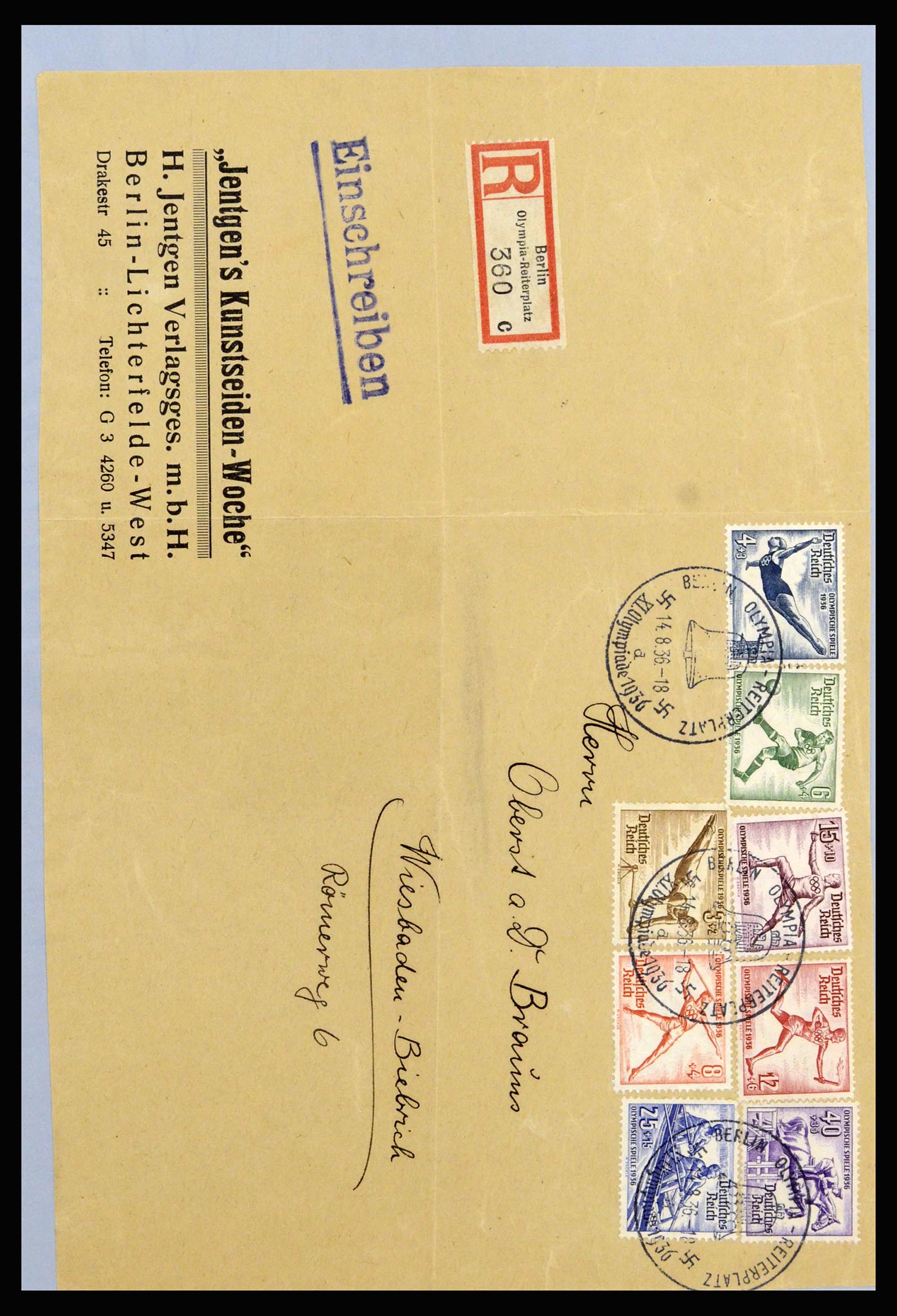37118 061 - Postzegelverzameling 37118 Olympische Spelen 1936.