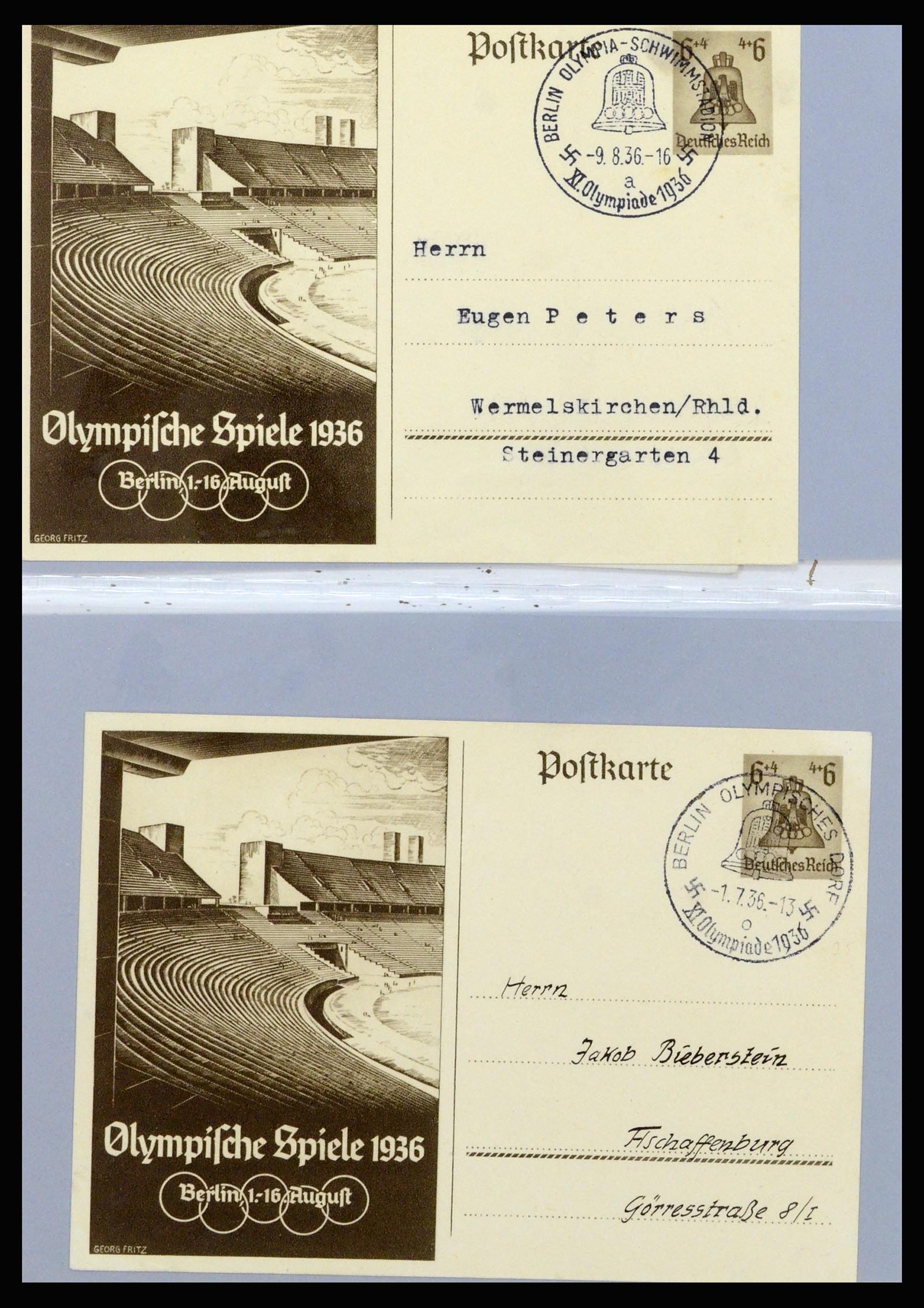 37118 062 - Stamp collection 37118 Olympics 1936.