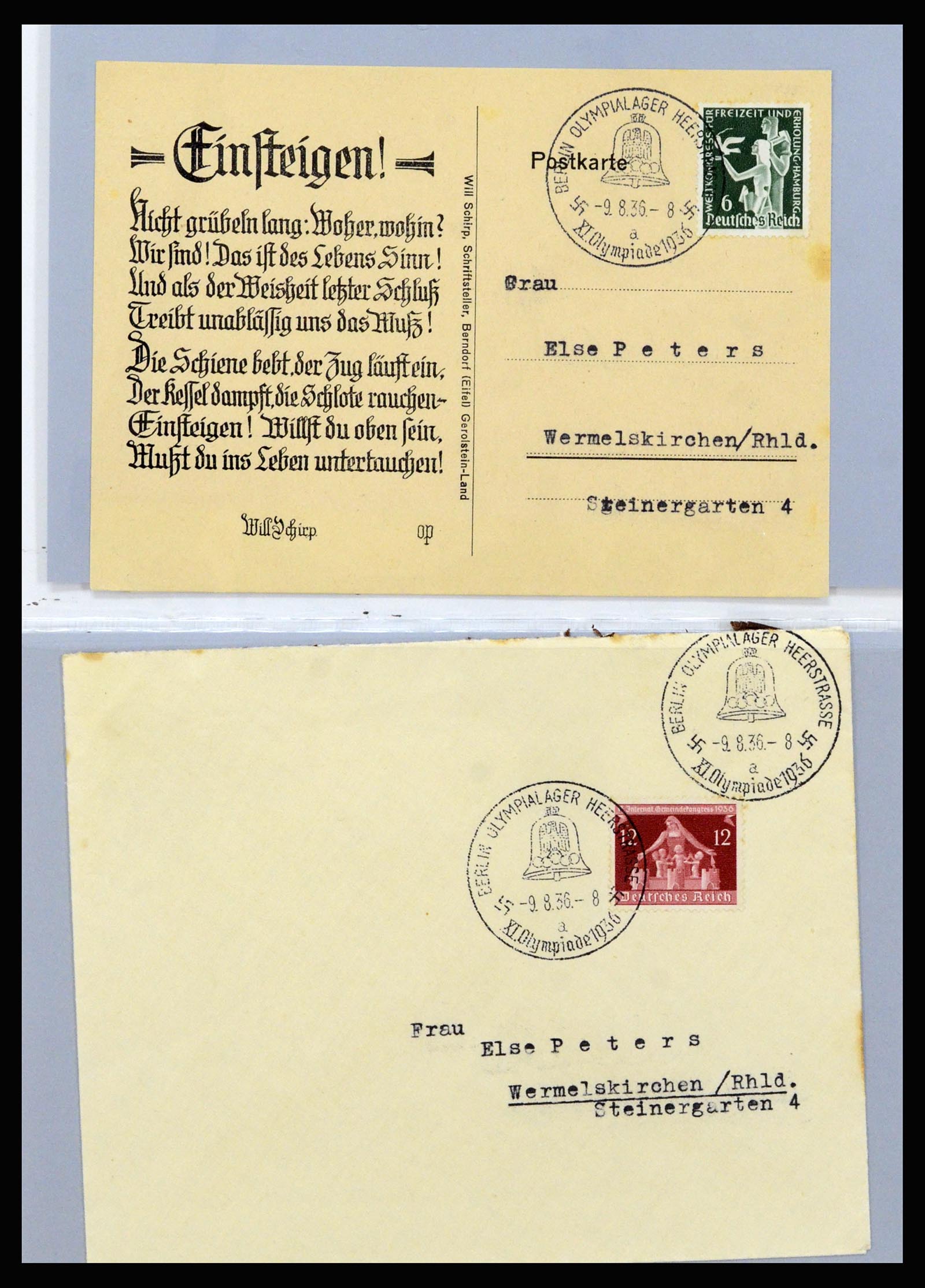 37118 066 - Postzegelverzameling 37118 Olympische Spelen 1936.
