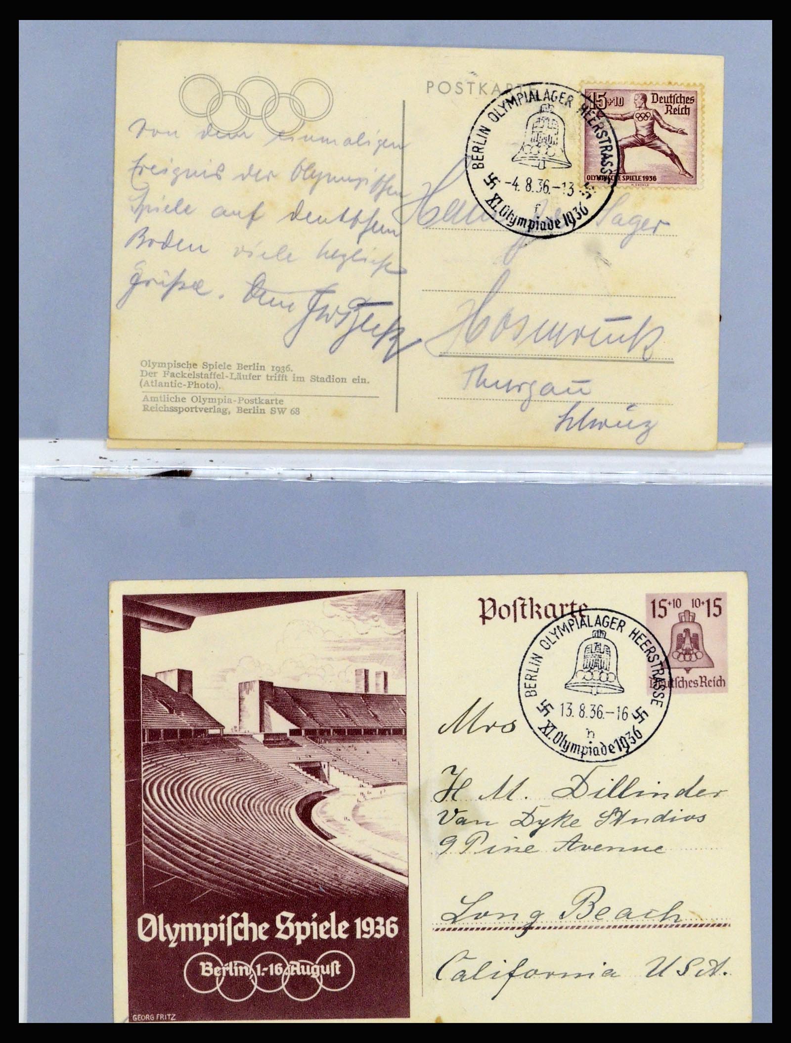 37118 067 - Postzegelverzameling 37118 Olympische Spelen 1936.