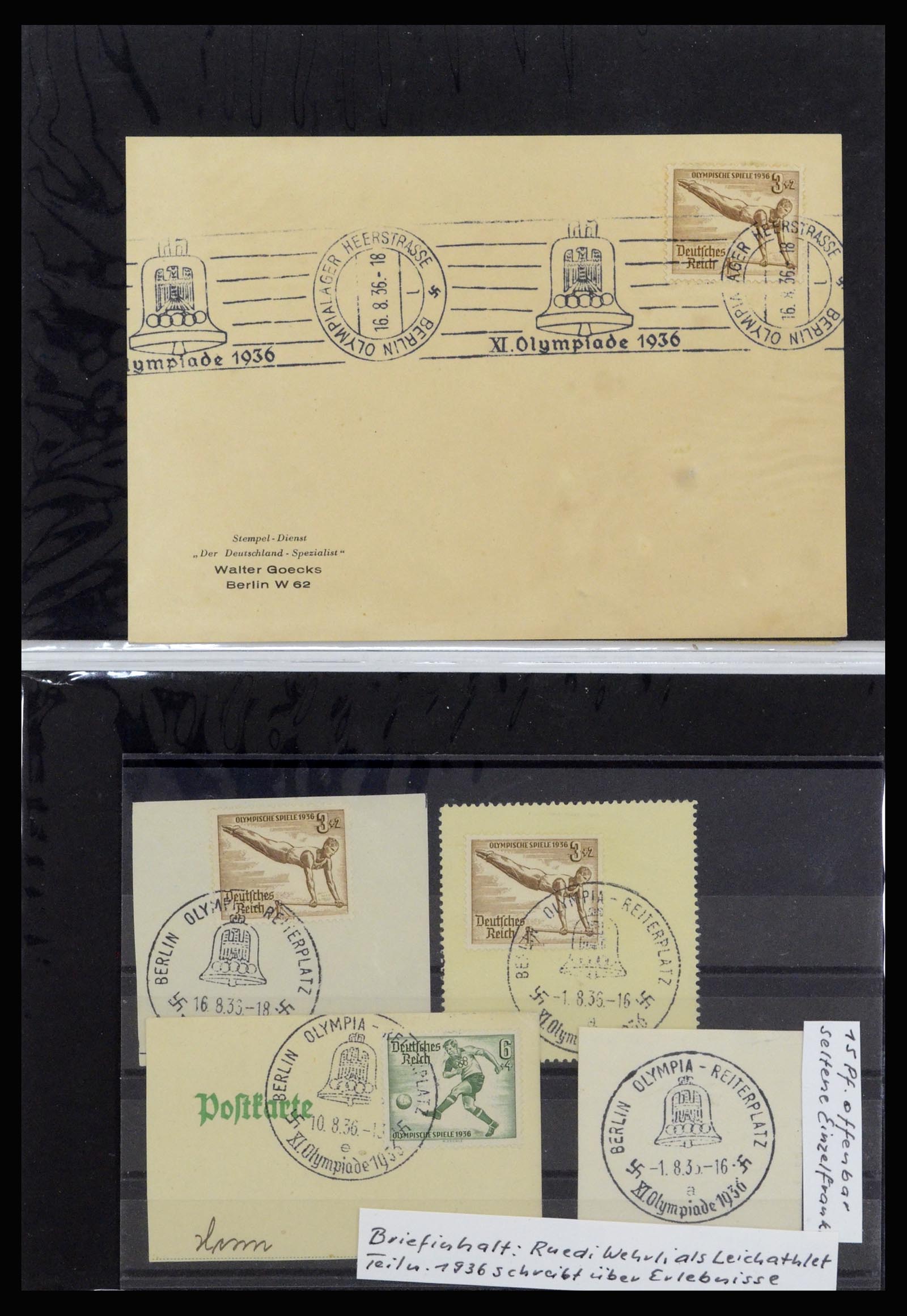 37118 069 - Postzegelverzameling 37118 Olympische Spelen 1936.