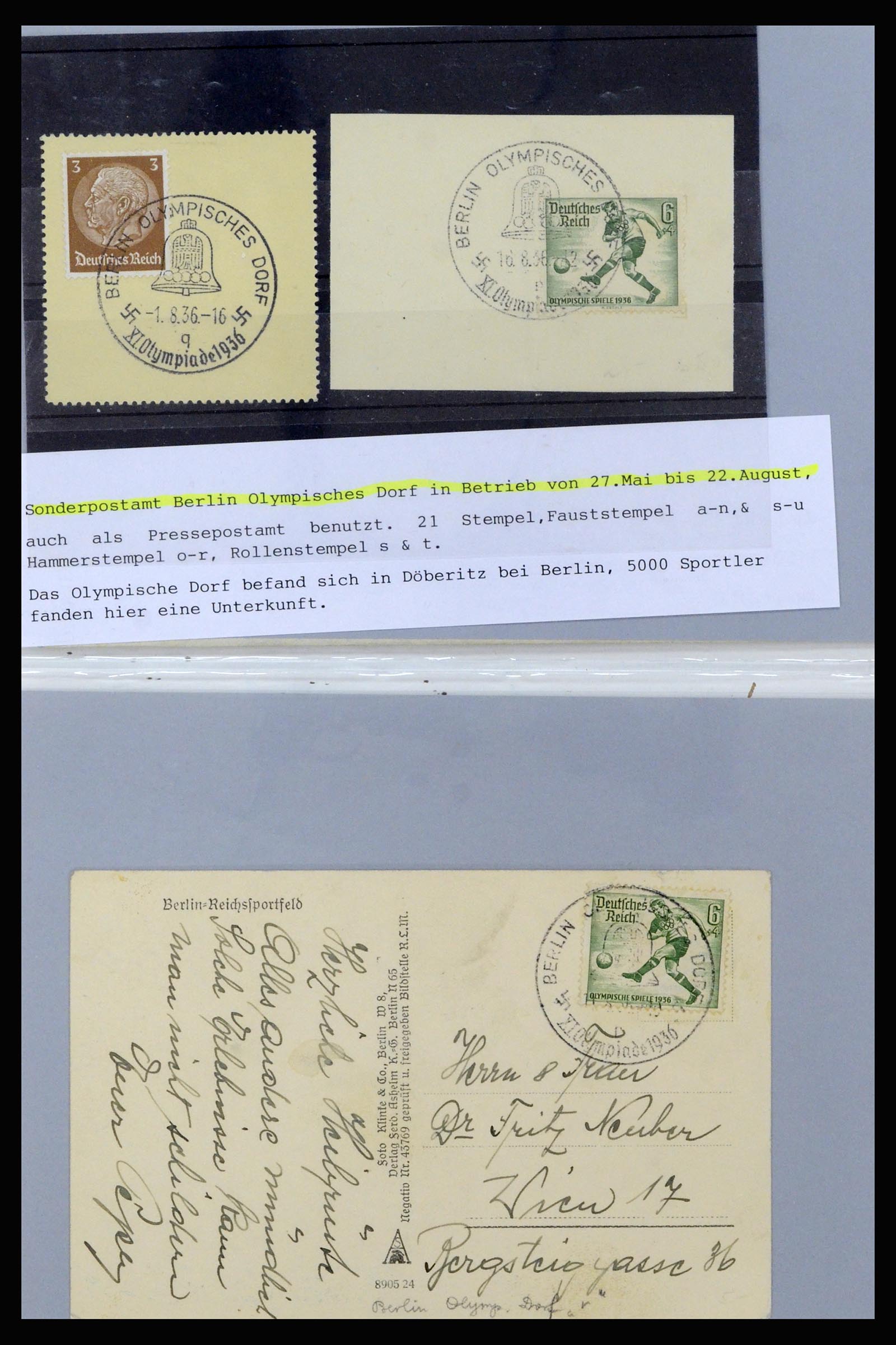 37118 070 - Postzegelverzameling 37118 Olympische Spelen 1936.