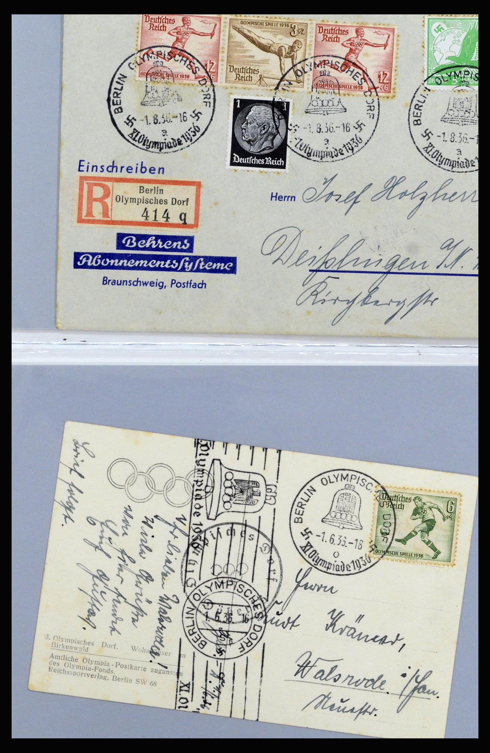 37118 071 - Postzegelverzameling 37118 Olympische Spelen 1936.